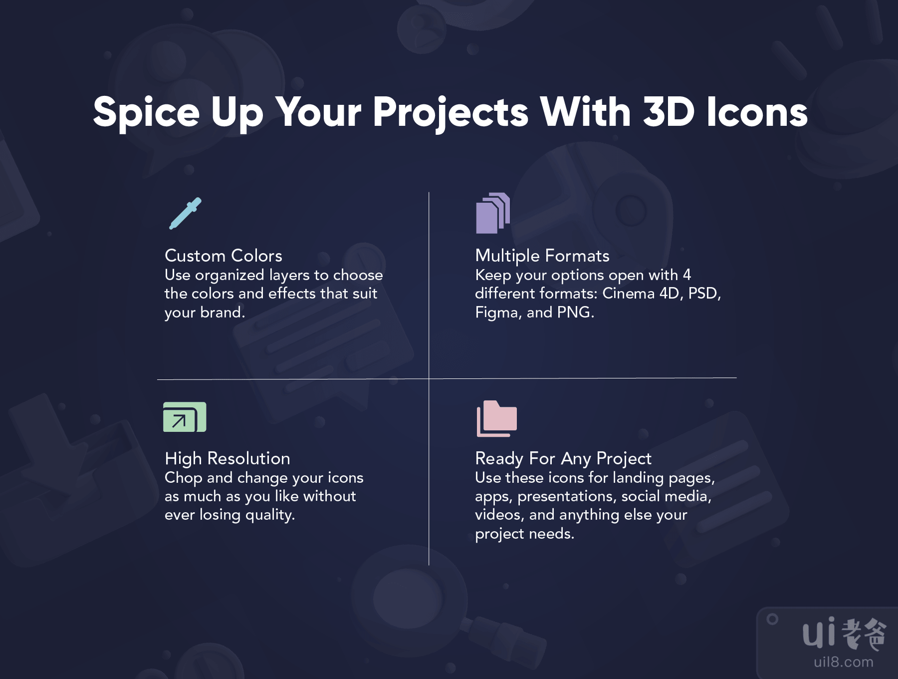 30个3D用户界面图标集 (30 3D User Interface Icon Set)插图1