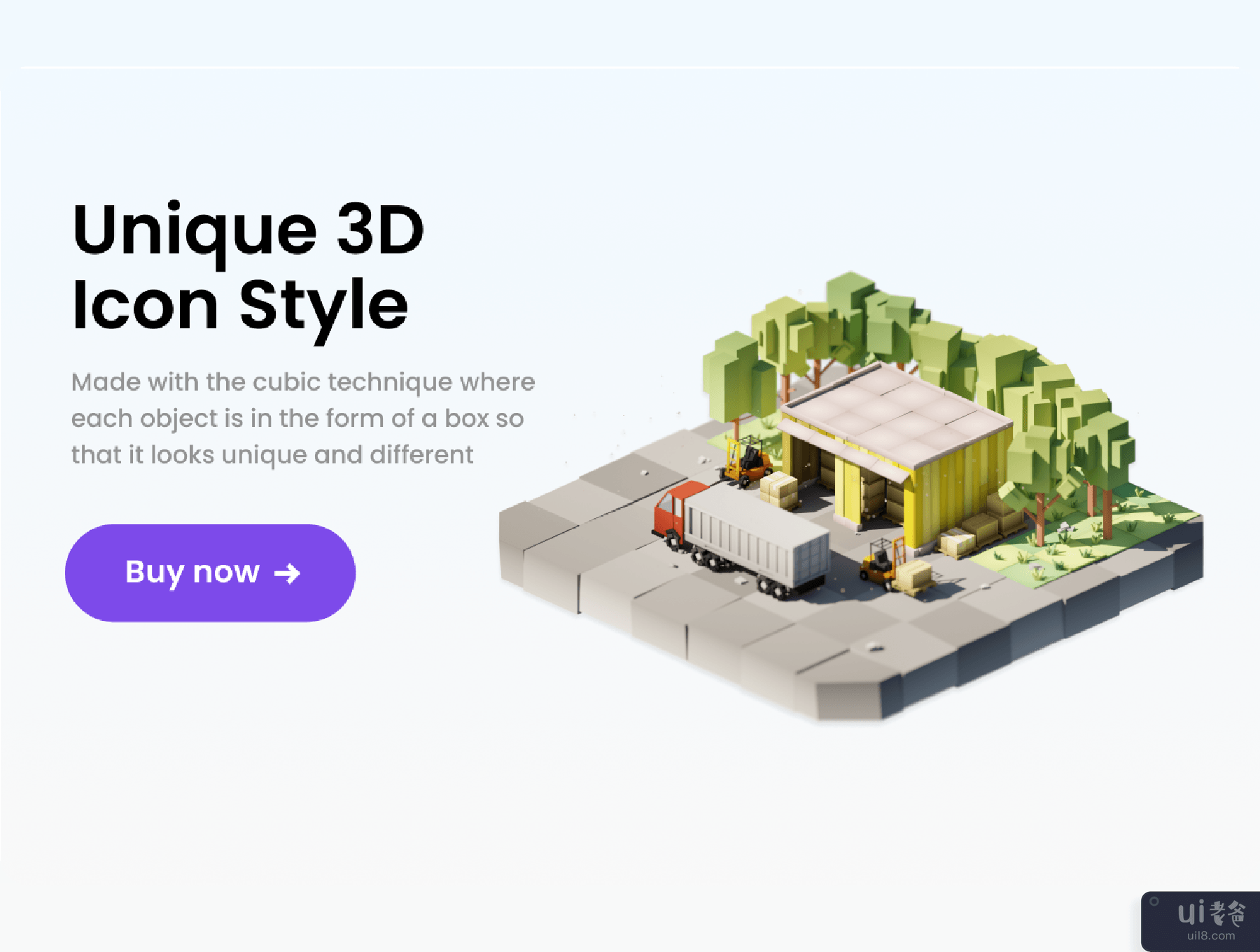 仓库 3D 插画 (Warehouse 3D Illustration)插图4