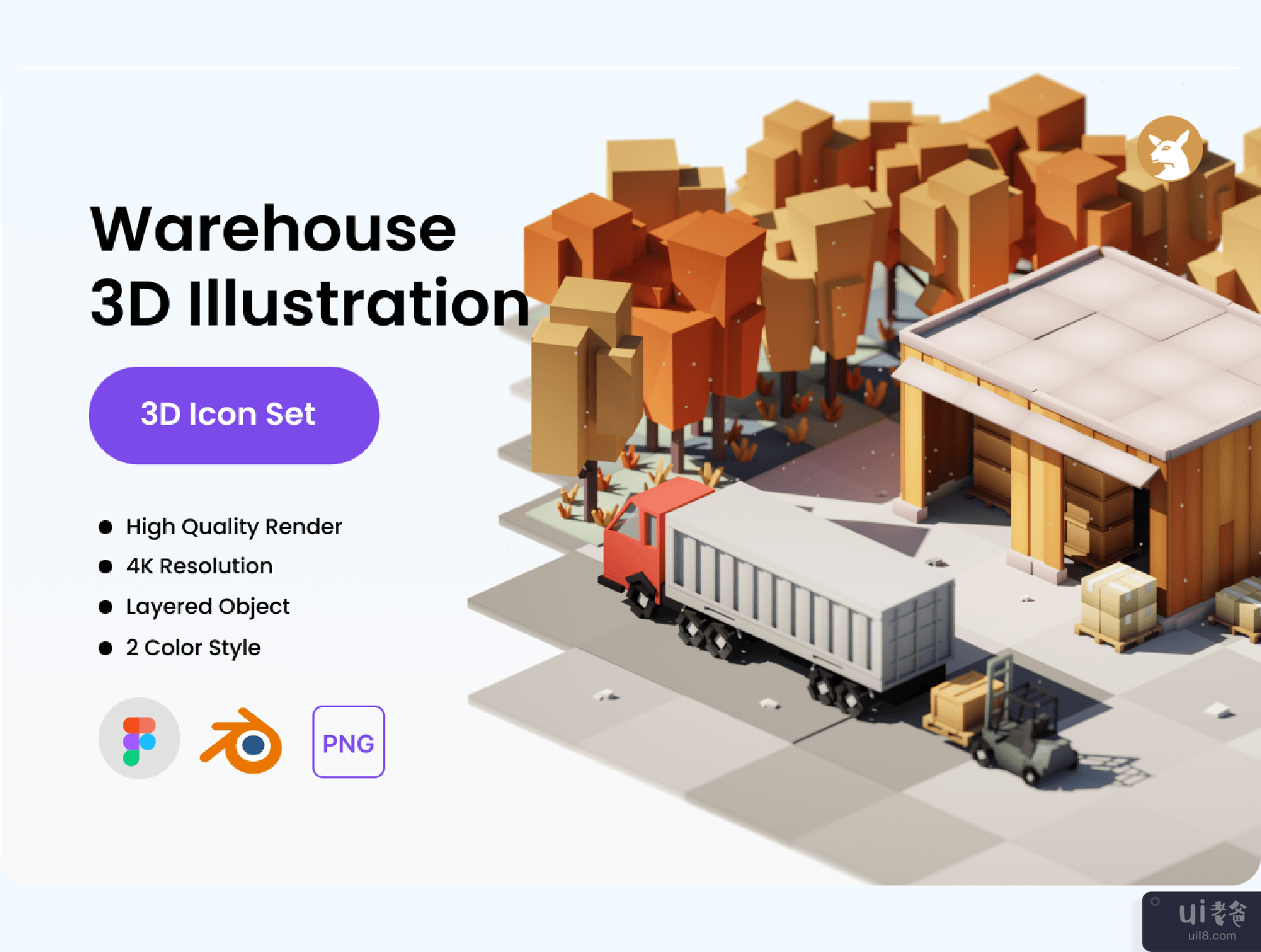 仓库 3D 插画 (Warehouse 3D Illustration)插图5