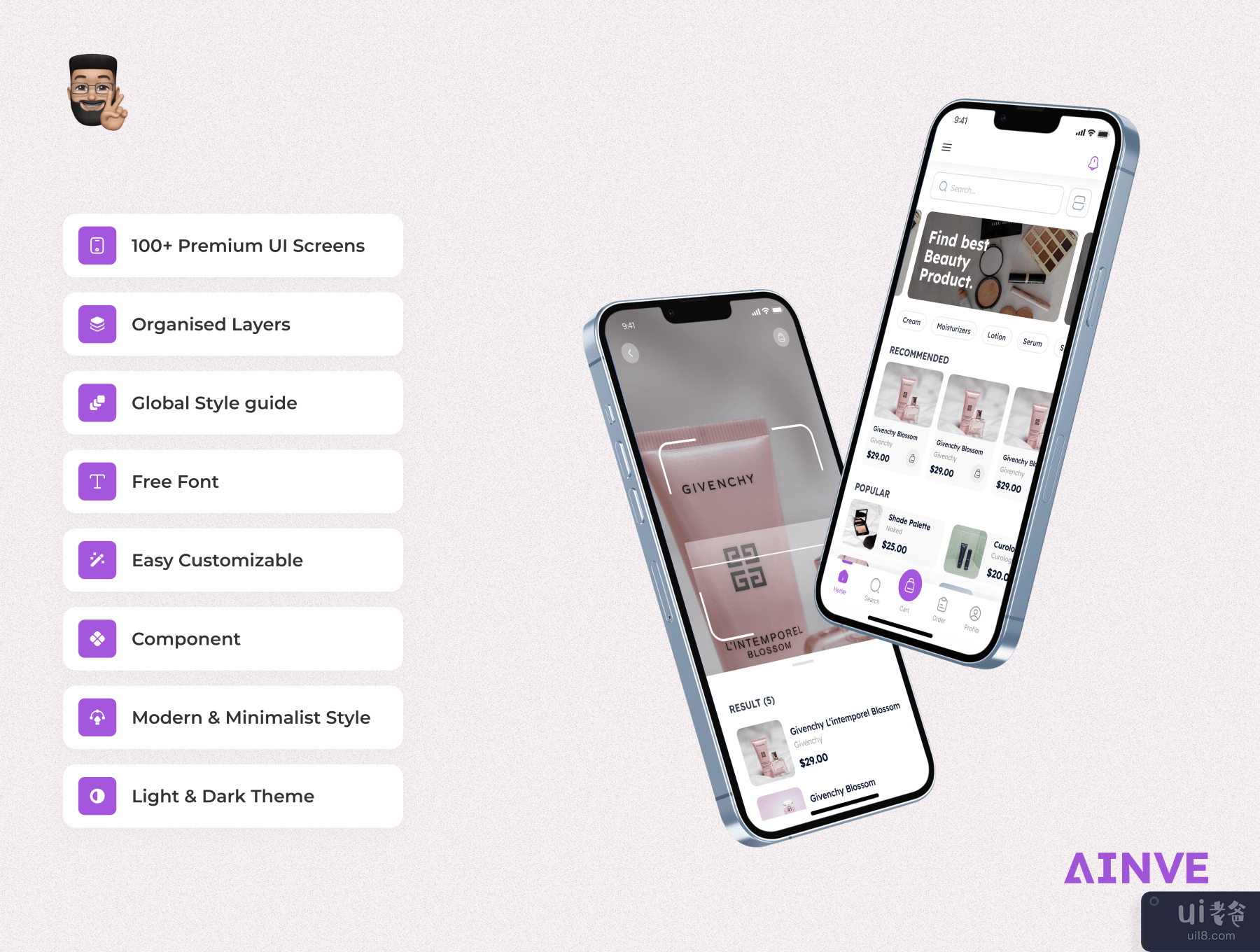 Ainve 美容产品应用程序设计 (Ainve Beauty Product App Design)插图6
