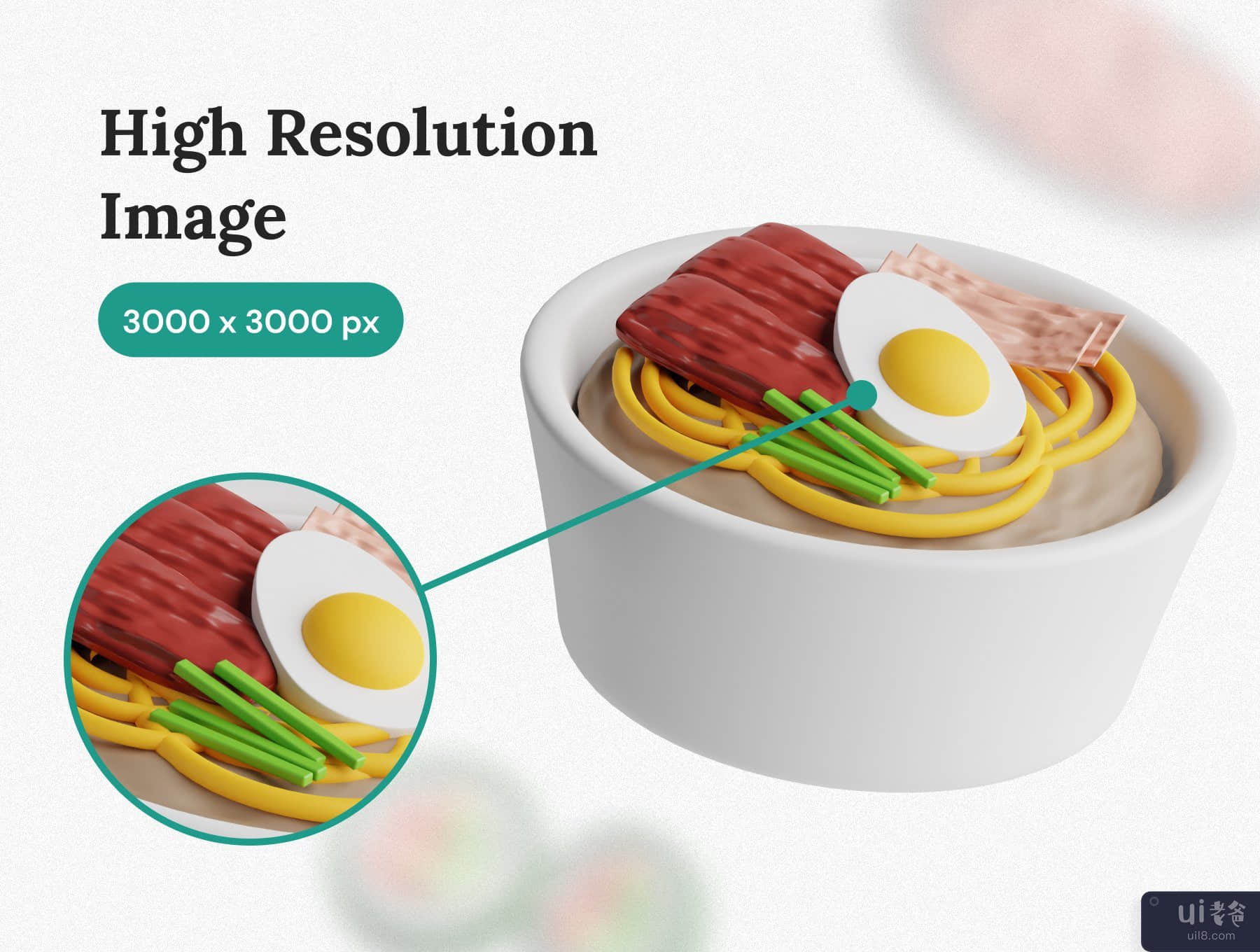 韩国食品 3D 图标集 (Korean Food 3D Icon Set)插图5