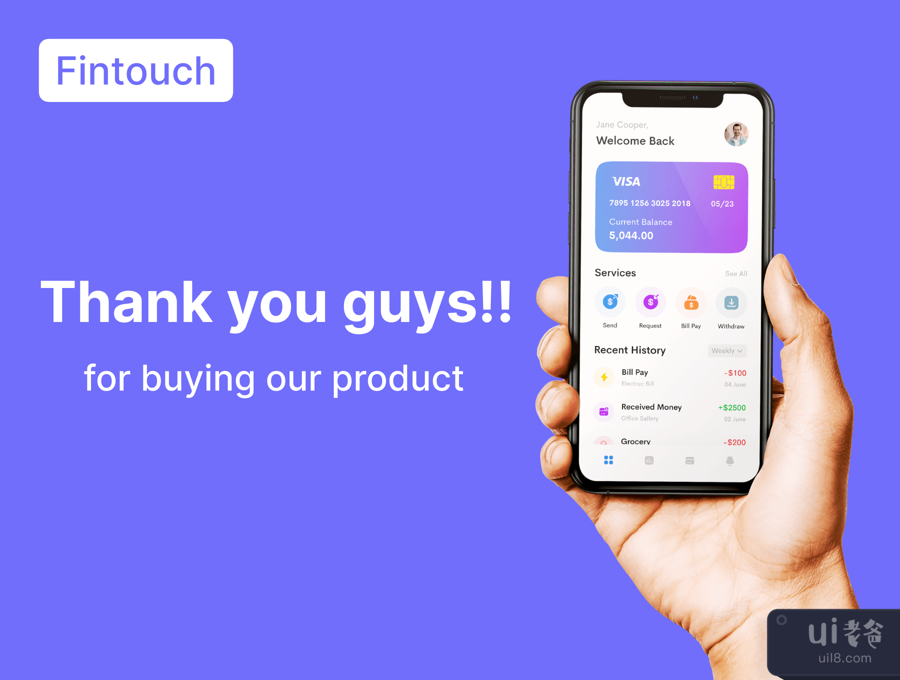 Fintouch - 金融技术应用UI工具包 (Fintouch - Fintech App UI Kit)插图5