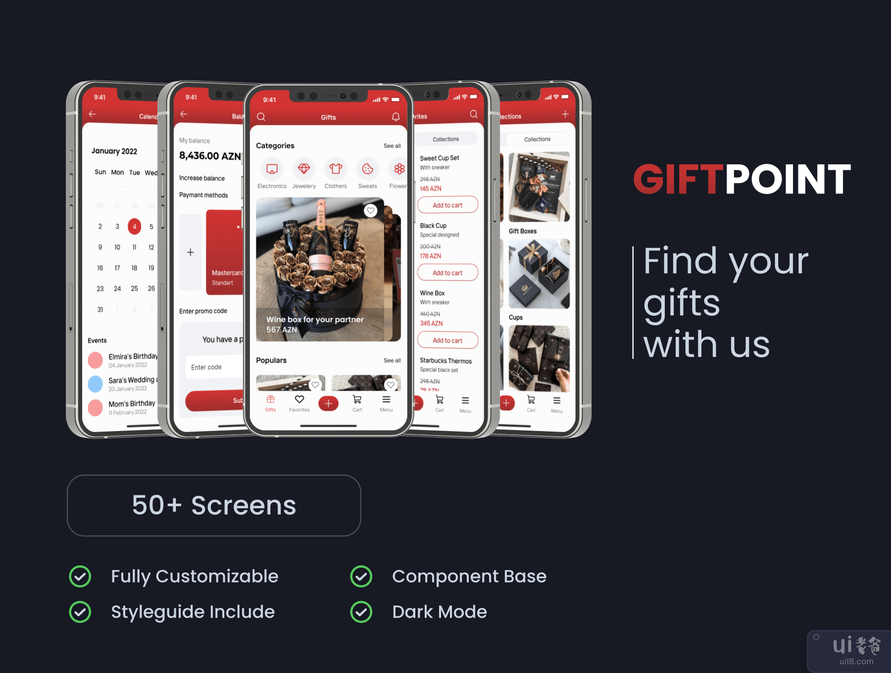礼品点应用程序 UI 工具包 (Gift Point App UI Kit)插图7