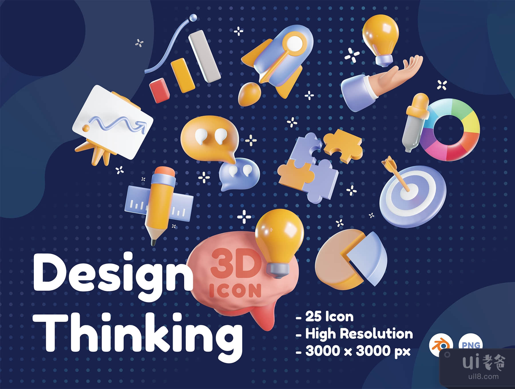 设计思维的三维图标 (Design Thinking 3D Icons)插图