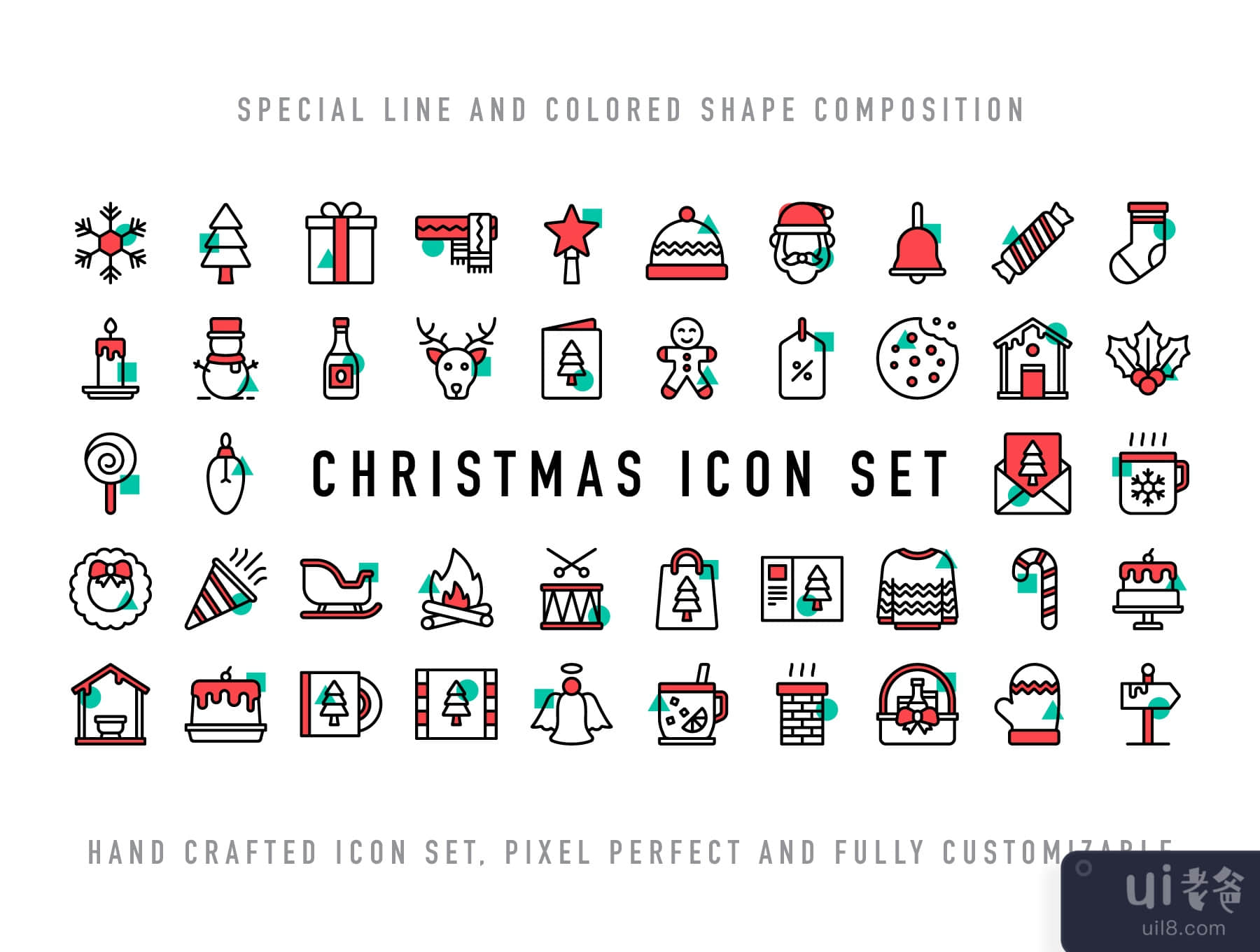 圣诞图标集 (Christmas icon set)插图