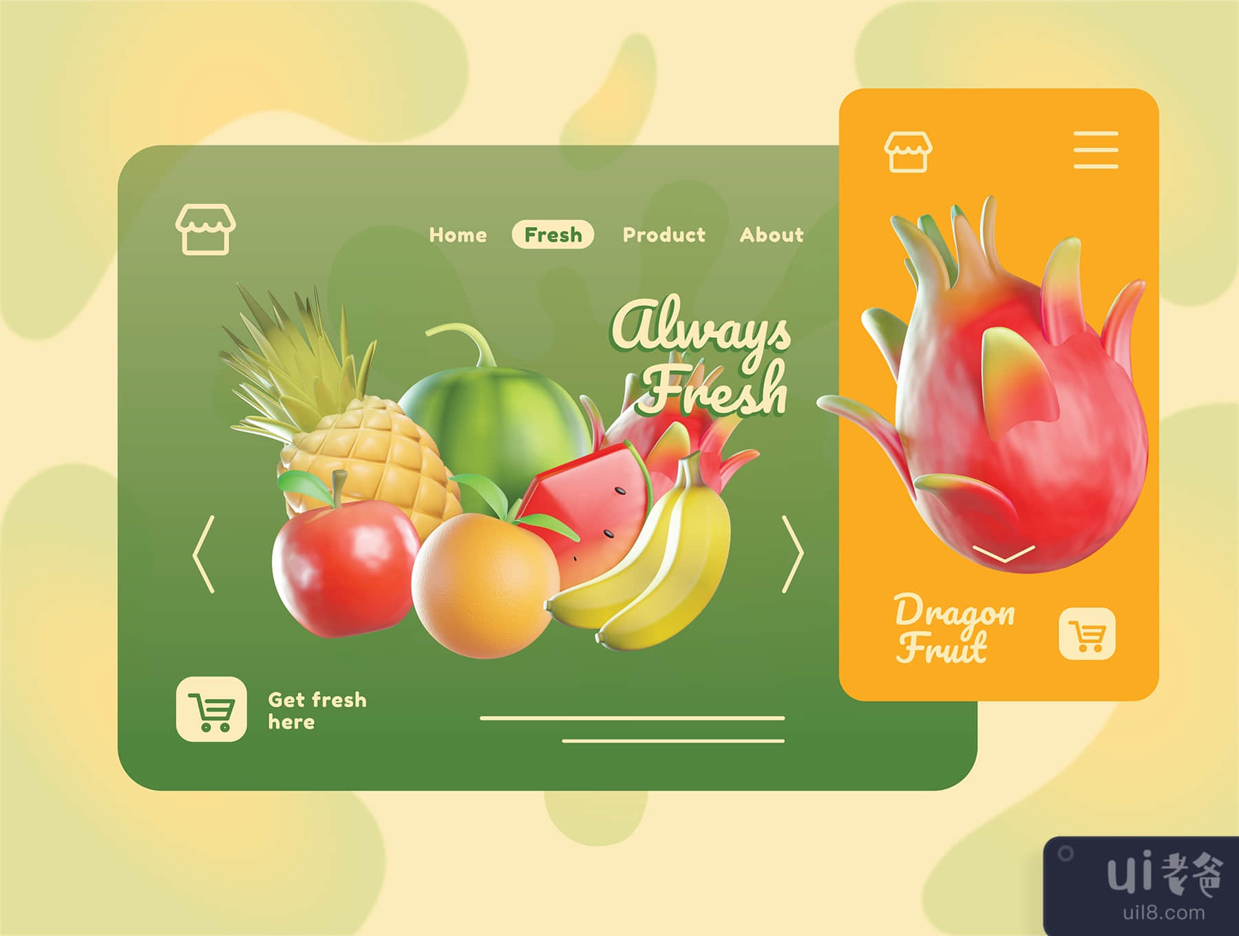 水果3D图标 (Fruit 3D Icons)插图4