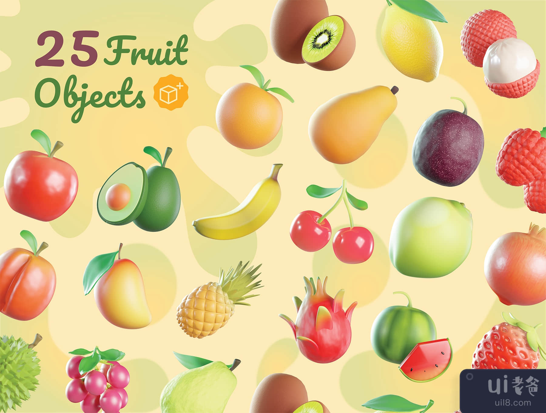 水果3D图标 (Fruit 3D Icons)插图5