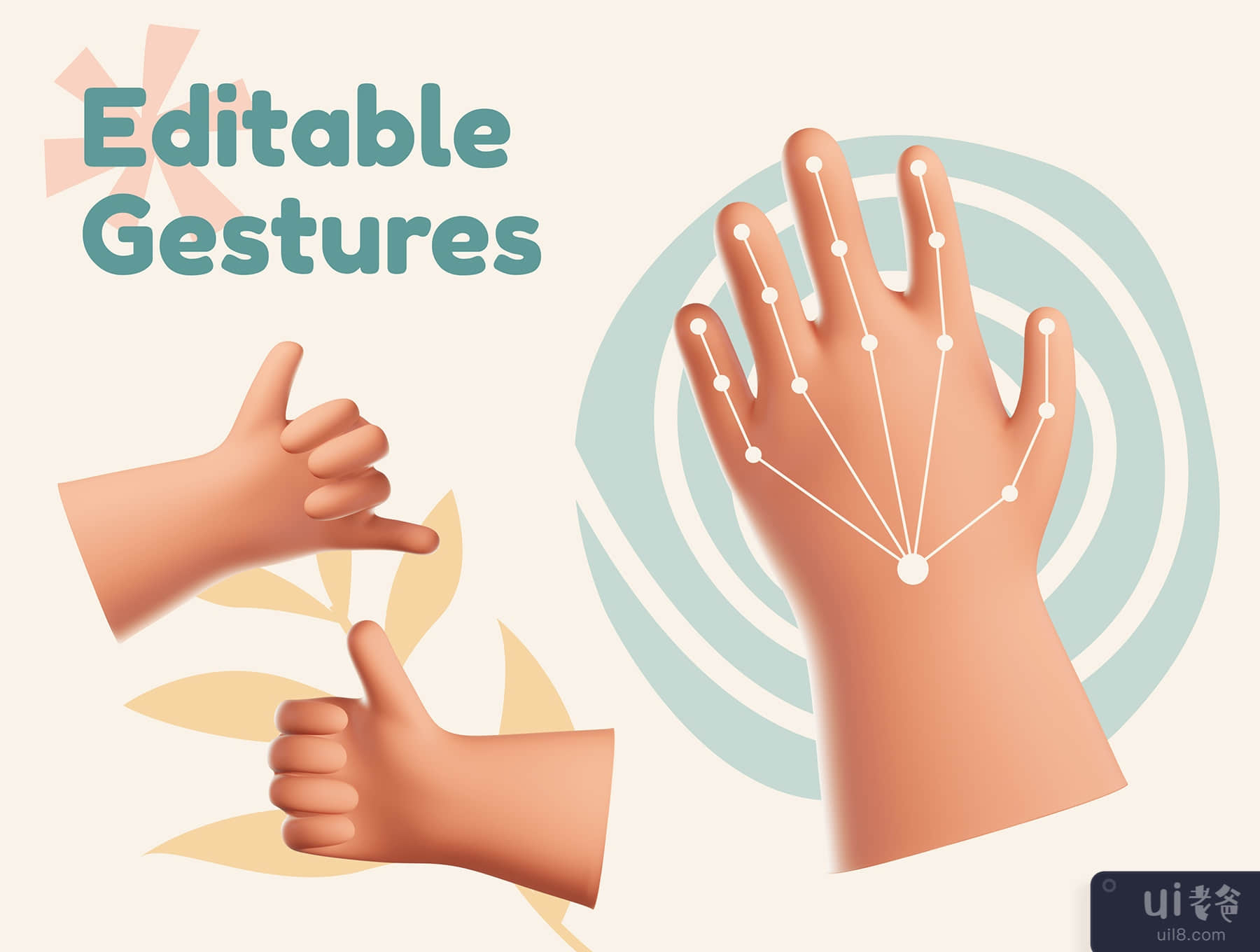 手势3D图标 (Hands Gesture 3D Icons)插图3