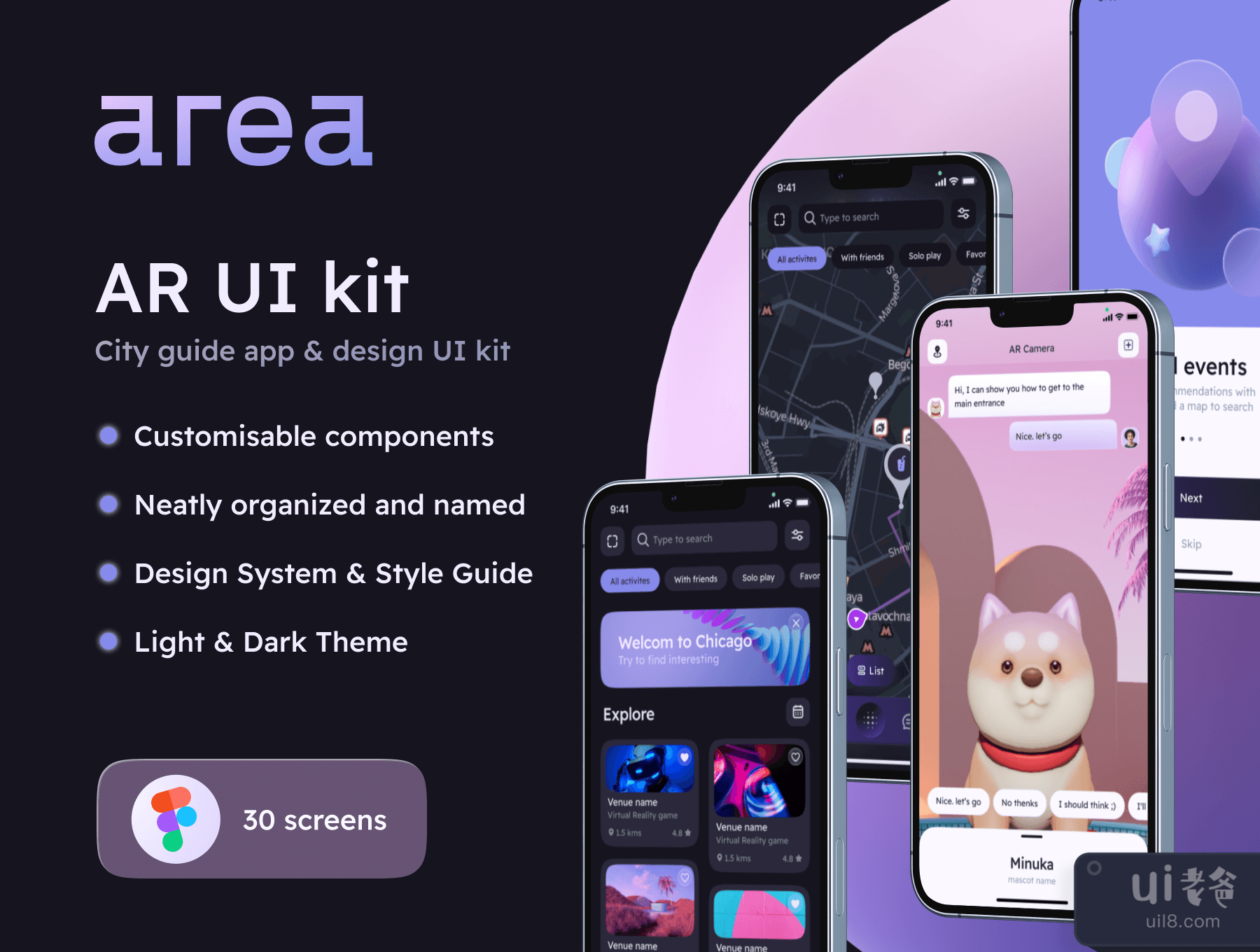 AREA - AR城市指南应用程序和设计UI工具包 (AREA – AR city guide app & design UI kit)插图
