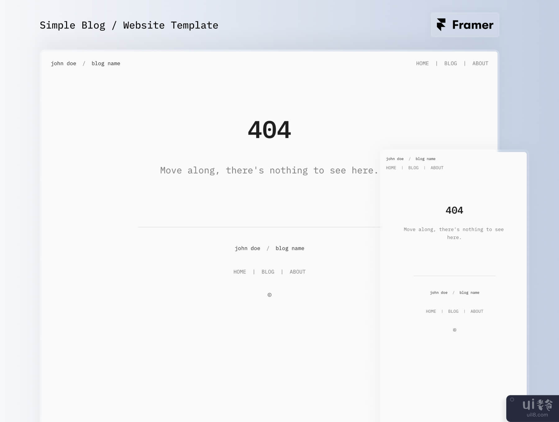 简单博客 - 框架模板 (Simple Blog - Framer Template)插图