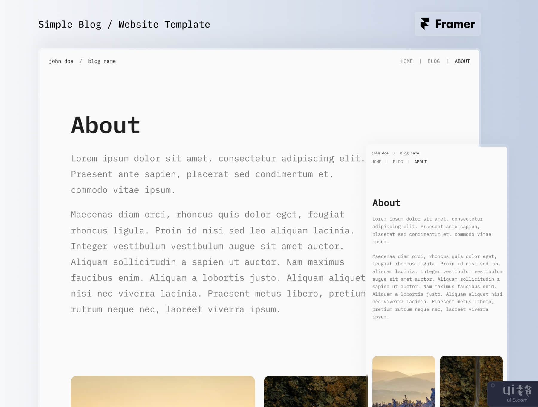 简单博客 - 框架模板 (Simple Blog - Framer Template)插图3