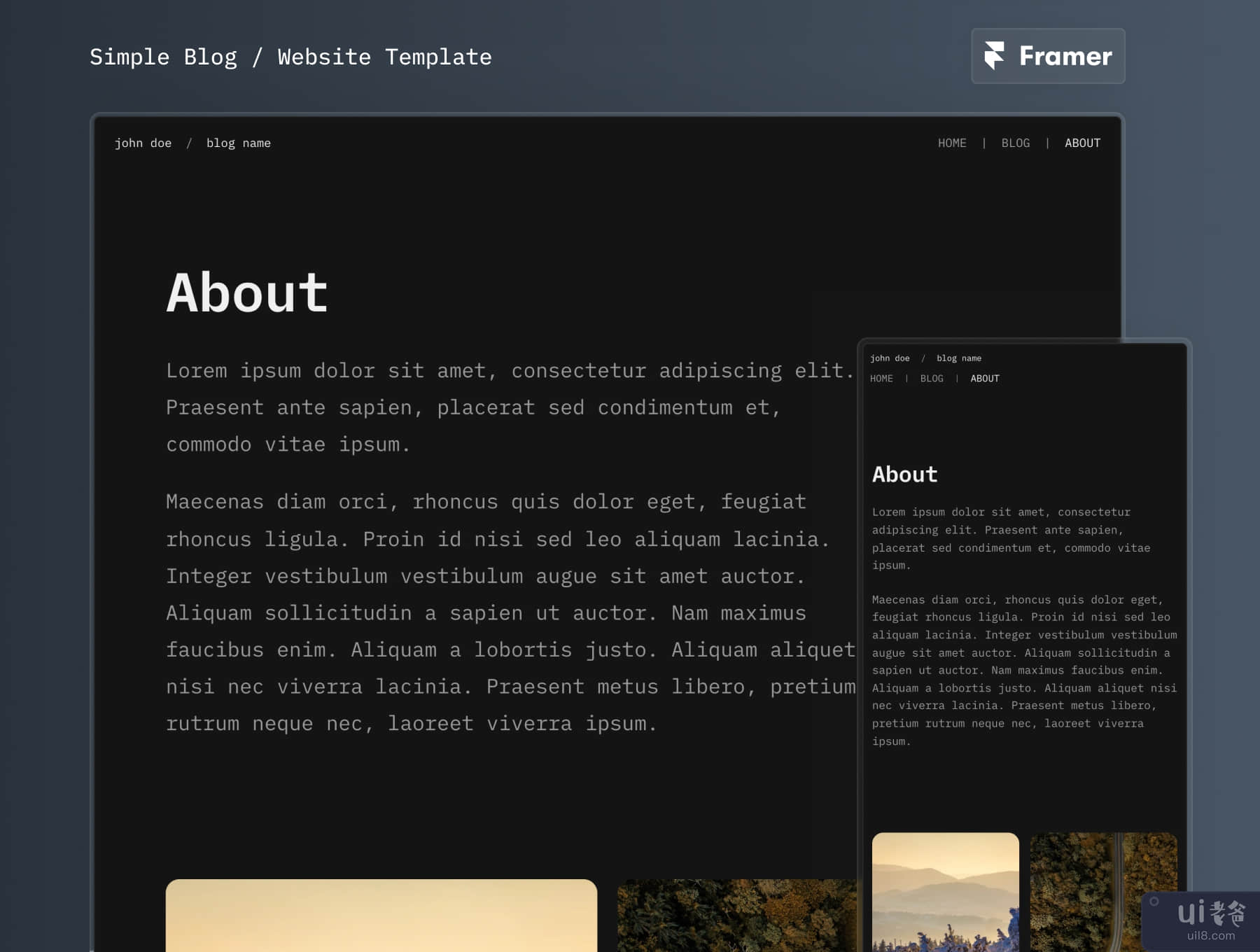 简单博客 - 框架模板 (Simple Blog - Framer Template)插图8