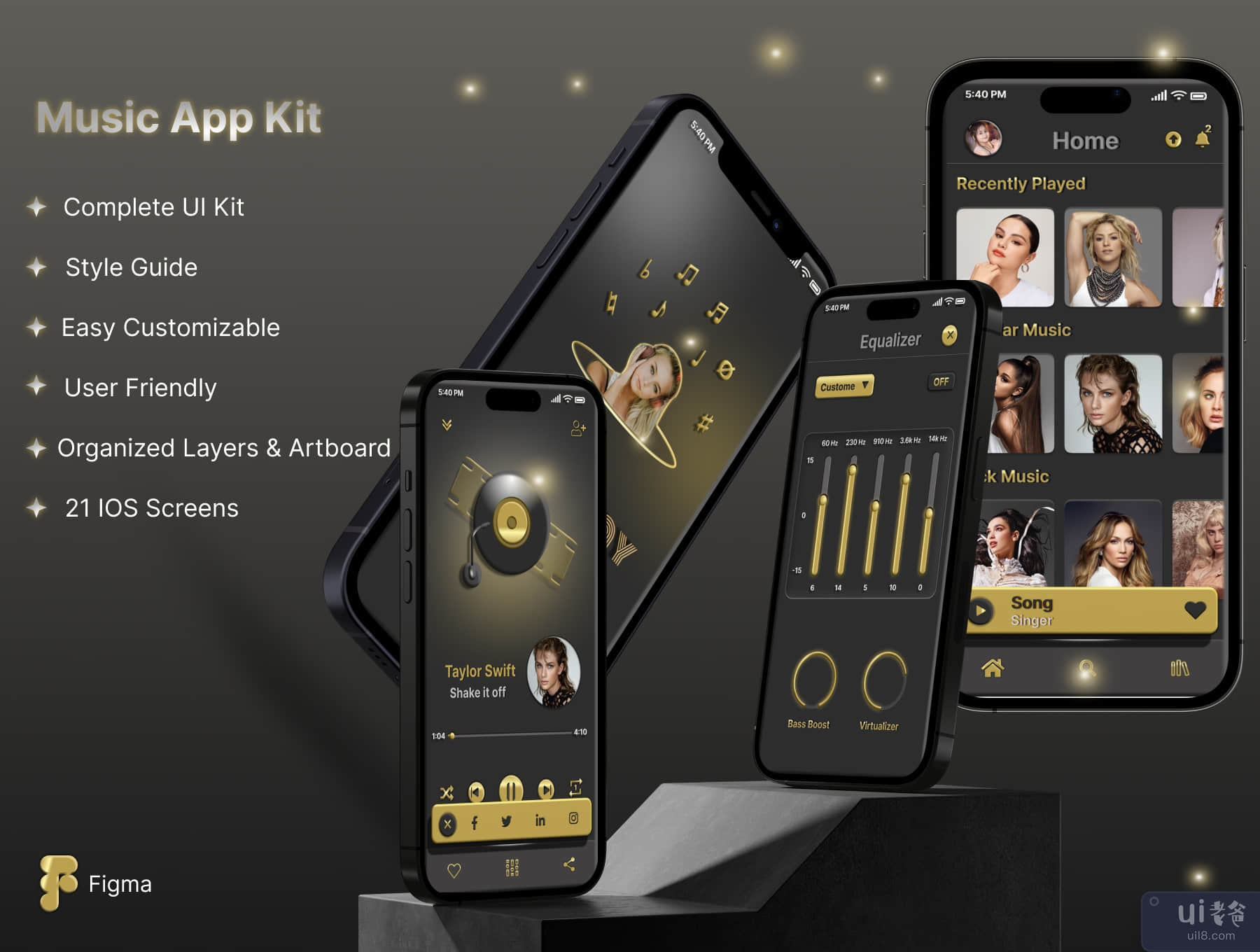 用于 3D 界面音乐应用程序的 UIkit (UIkit for a music app with a 3D interface)插图