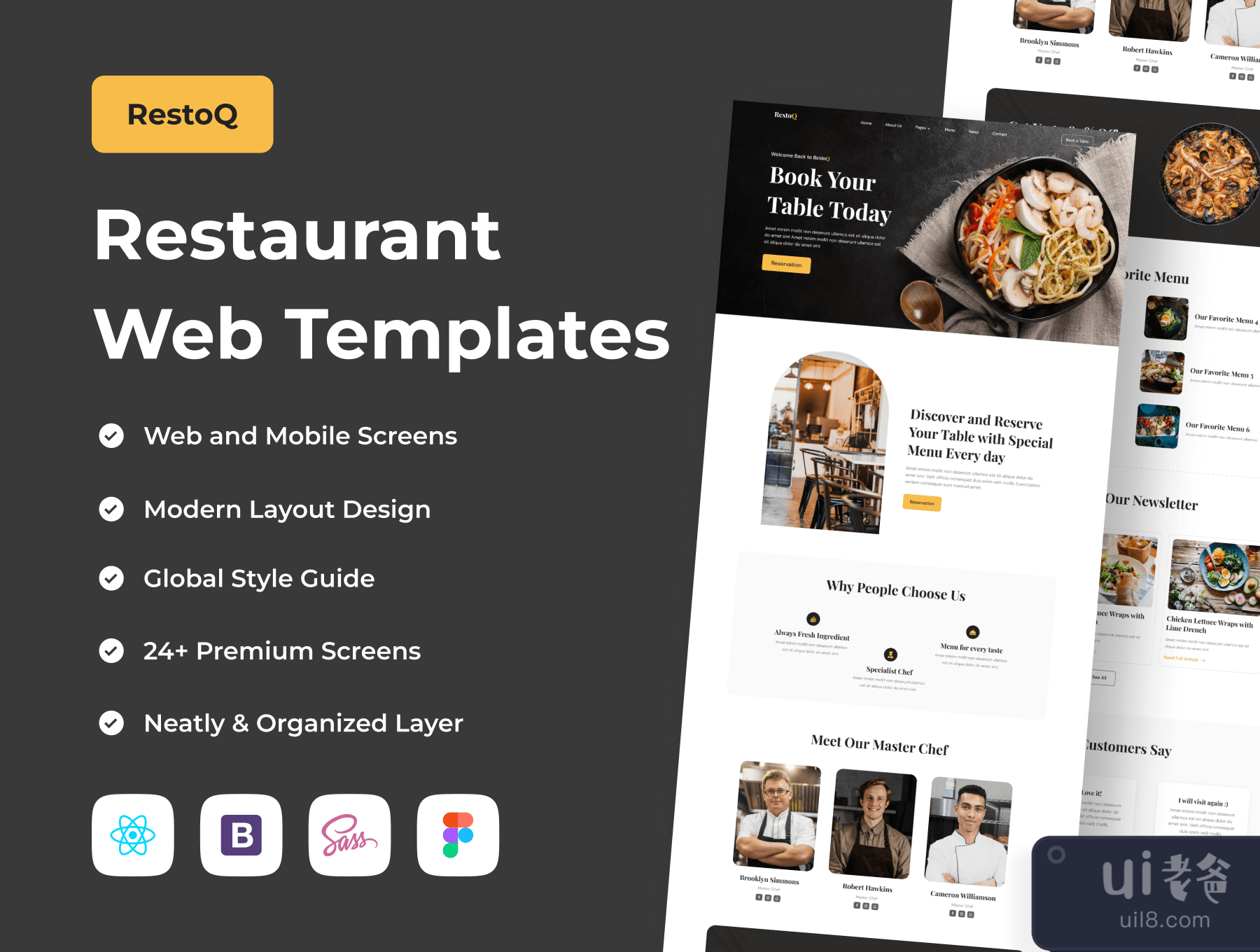 RestoQ - 餐厅网页模板(RestoQ - Restaurant Web Templates)插图7