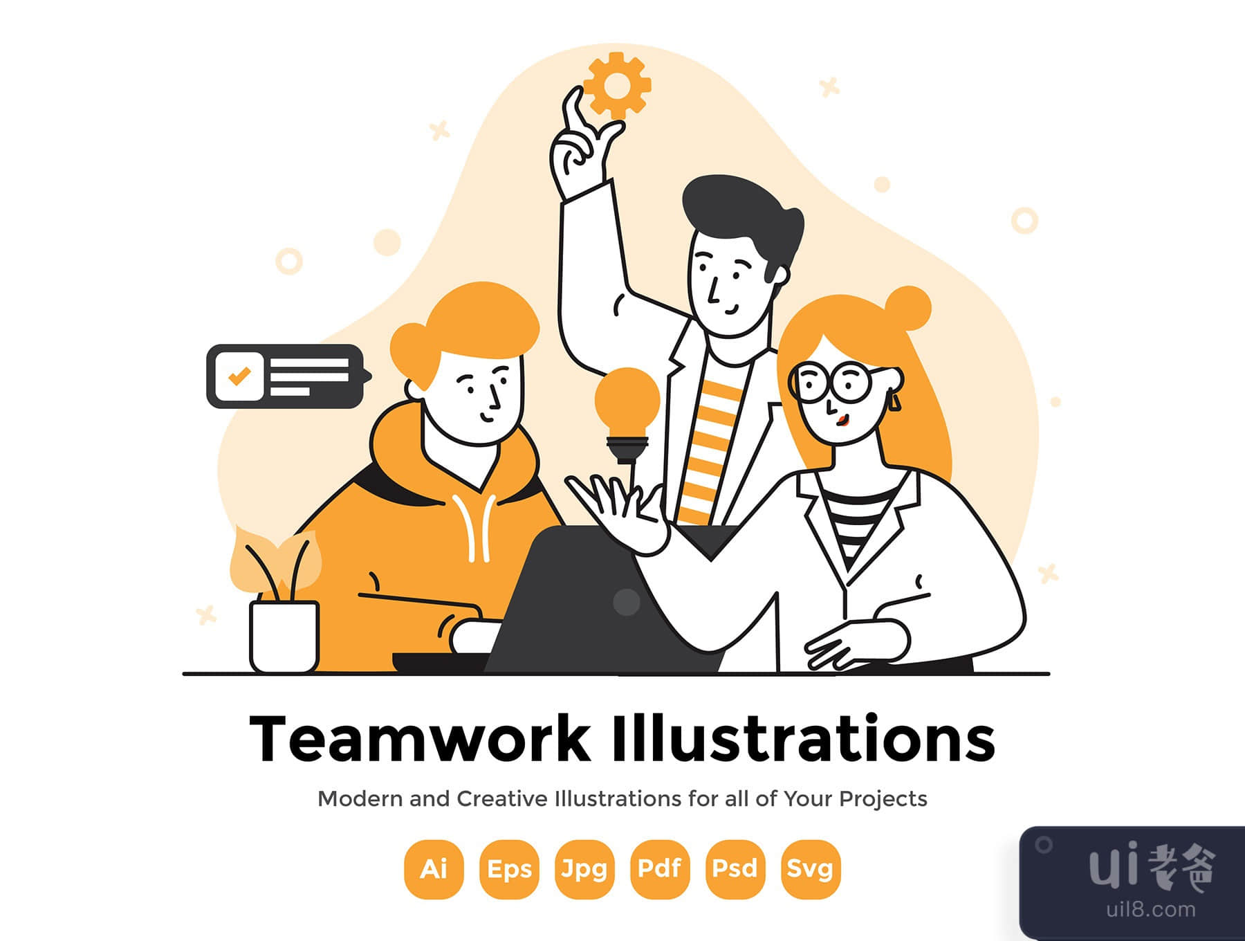 团队合作插图集(Teamwork Illustration Set)插图
