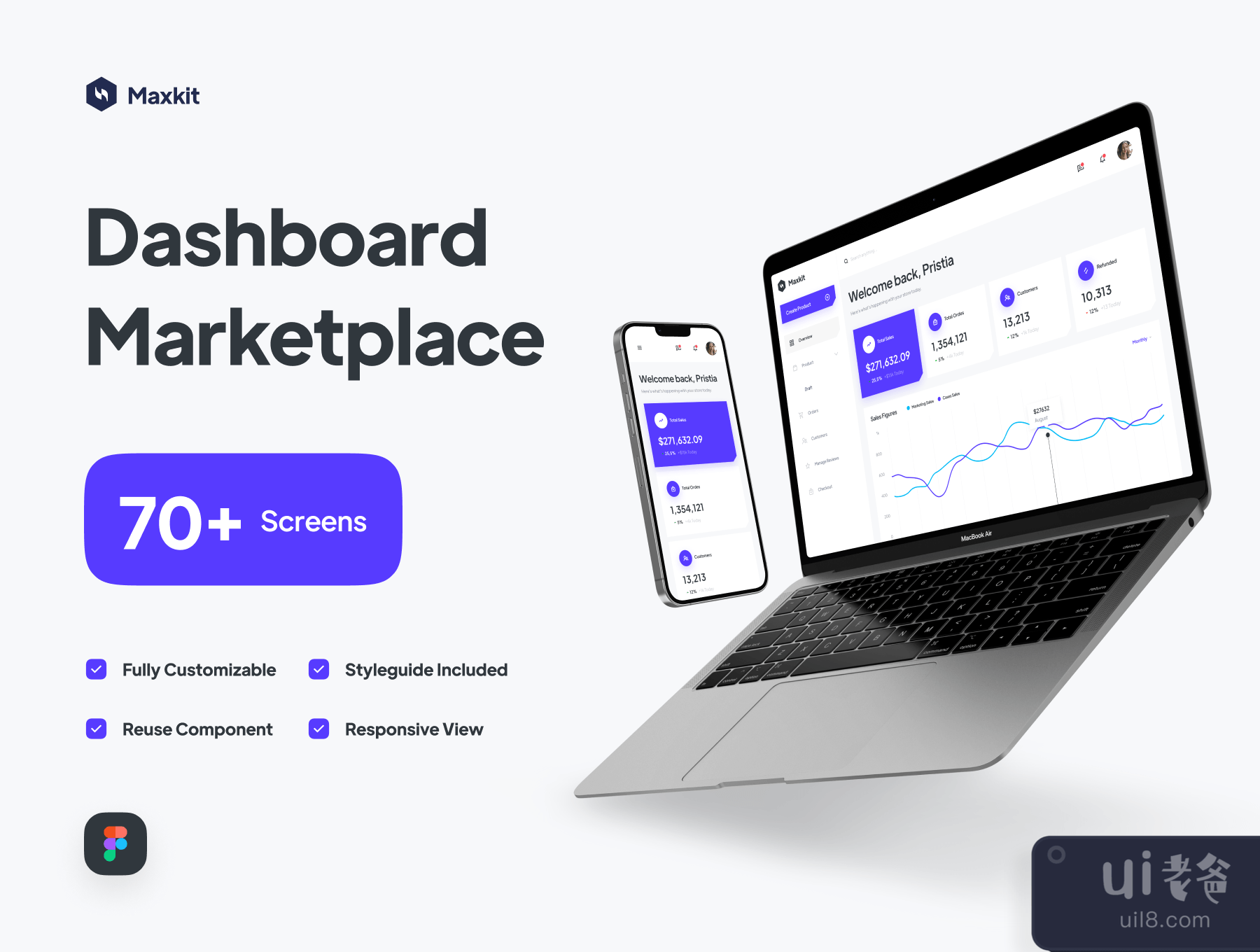 Maxkit - Marketplace Dashboard UI Kit(Maxkit - Marketplace Dashboard UI Kit)插图2