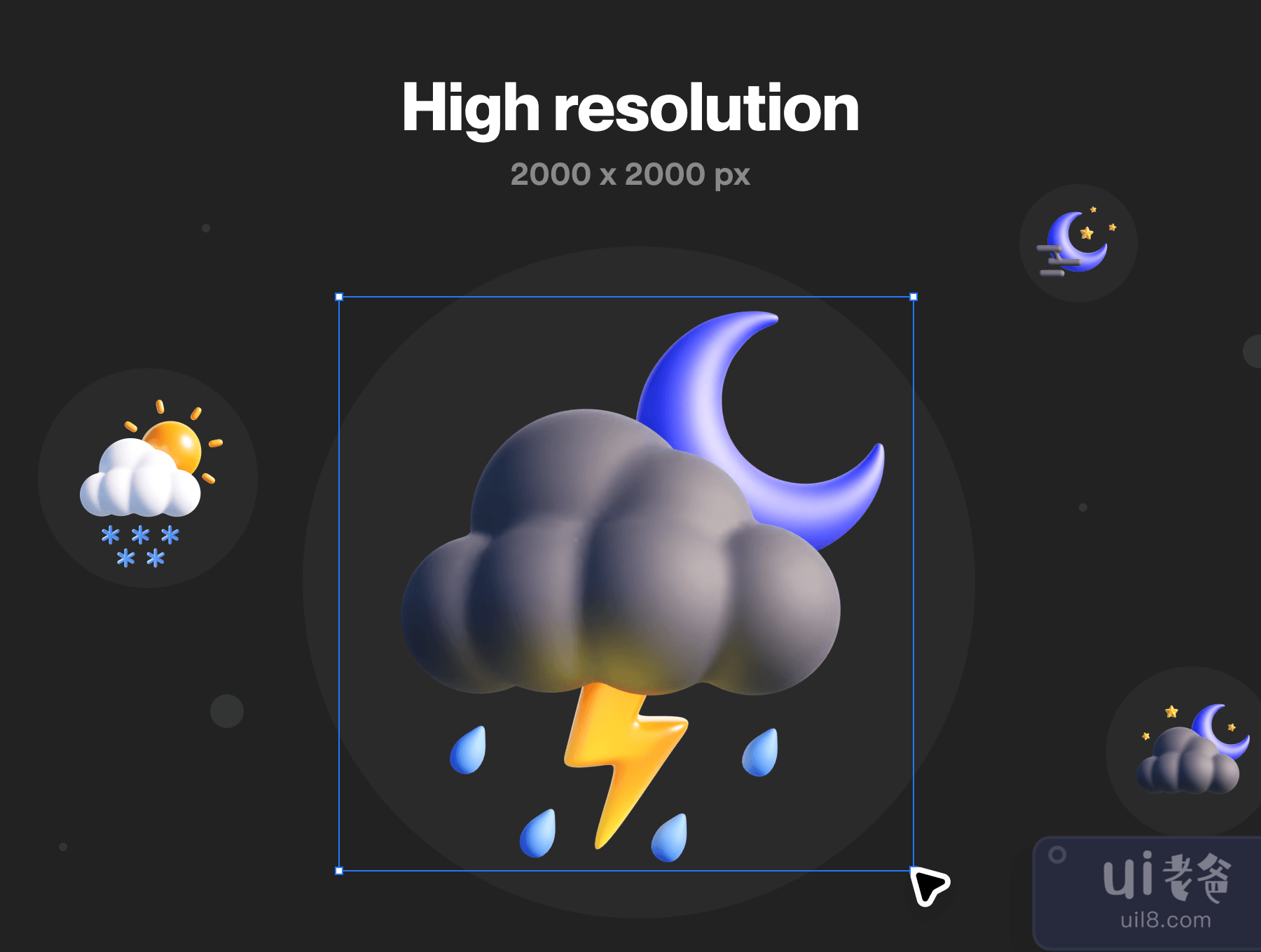 天气3D图标包(Weather 3D Icon Pack)插图4