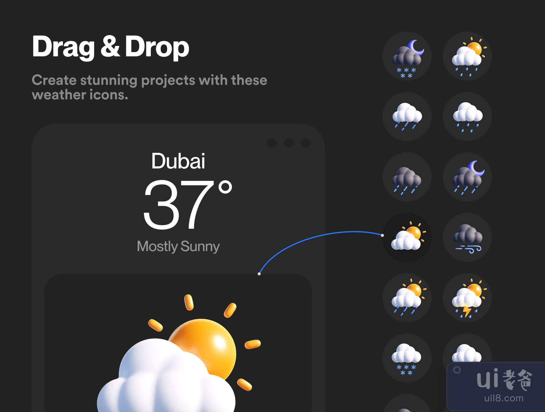天气3D图标包(Weather 3D Icon Pack)插图7