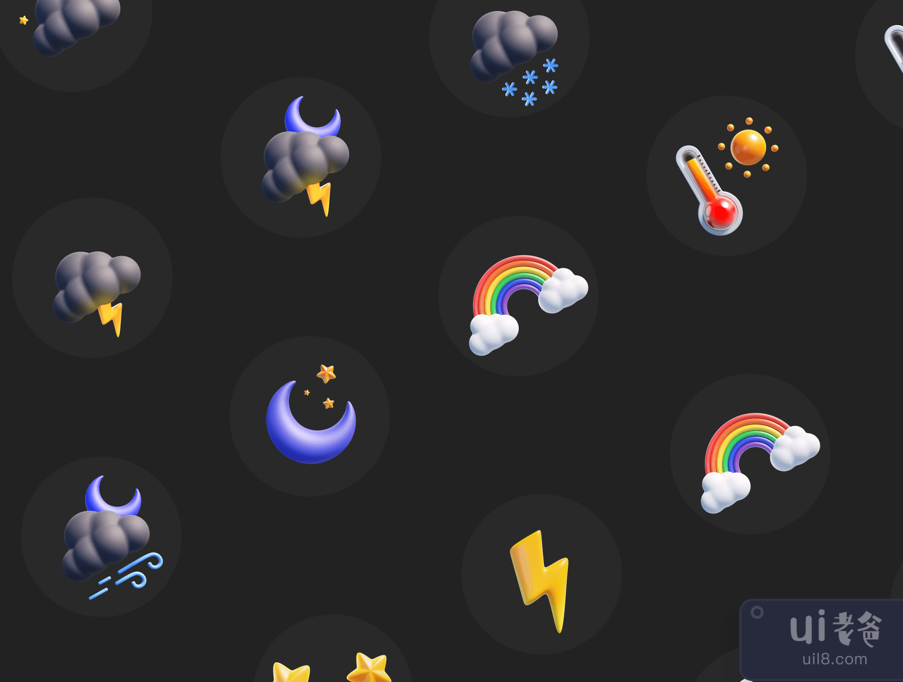 天气3D图标包(Weather 3D Icon Pack)插图6