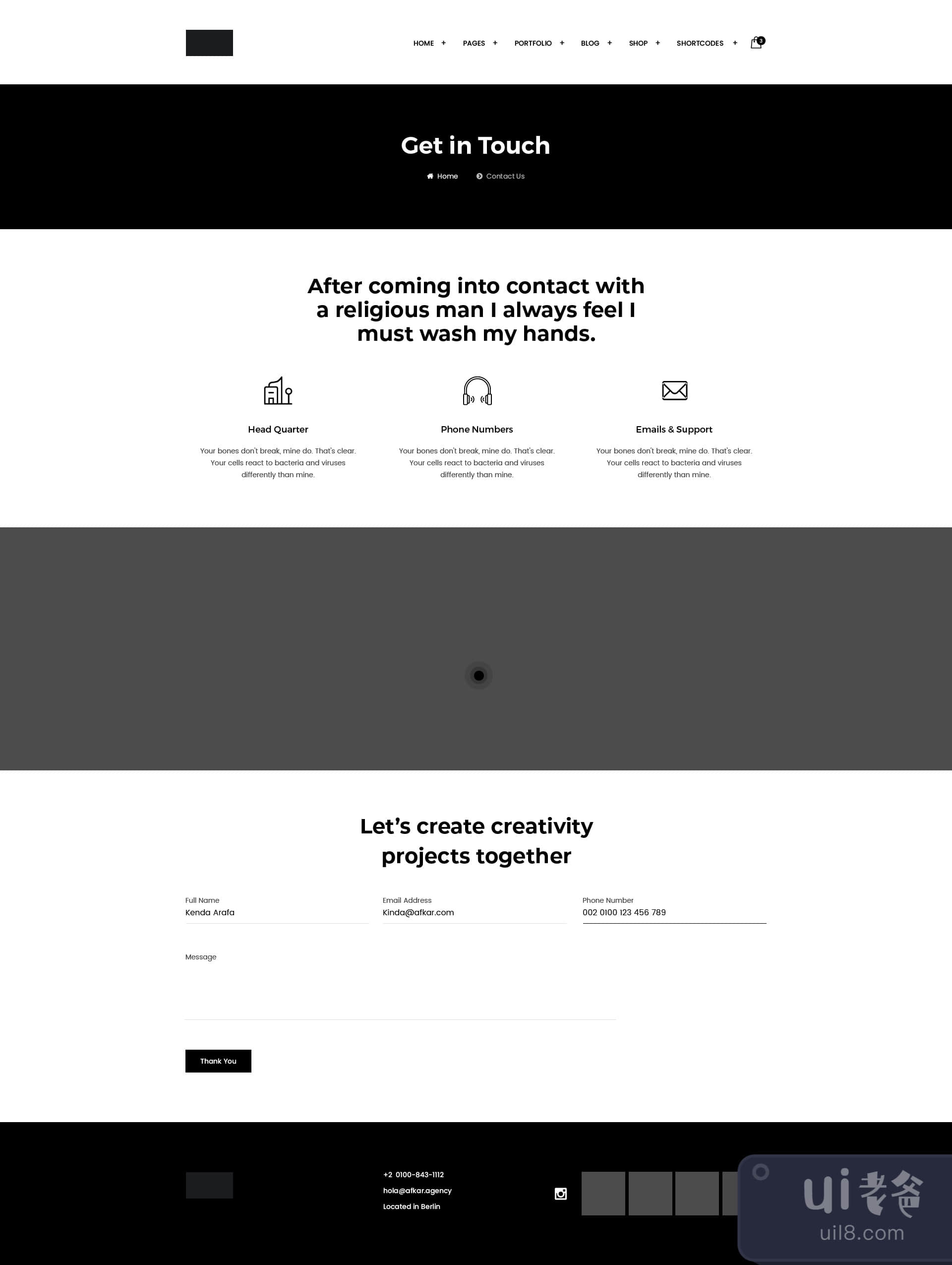 Afkar - 机构网站设计PSD模板 (Afkar - Agency Website Design PSD Template)插图6