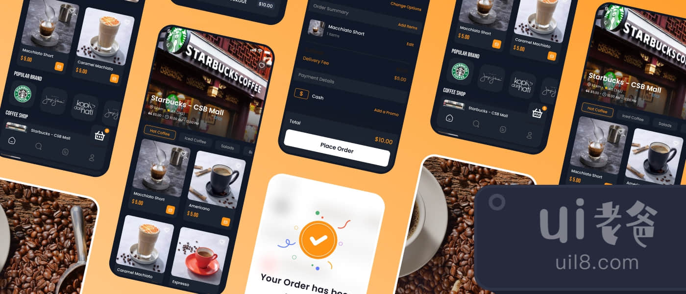 Coffee Now App UI Kit (Coffee Now App UI Kit)插图6
