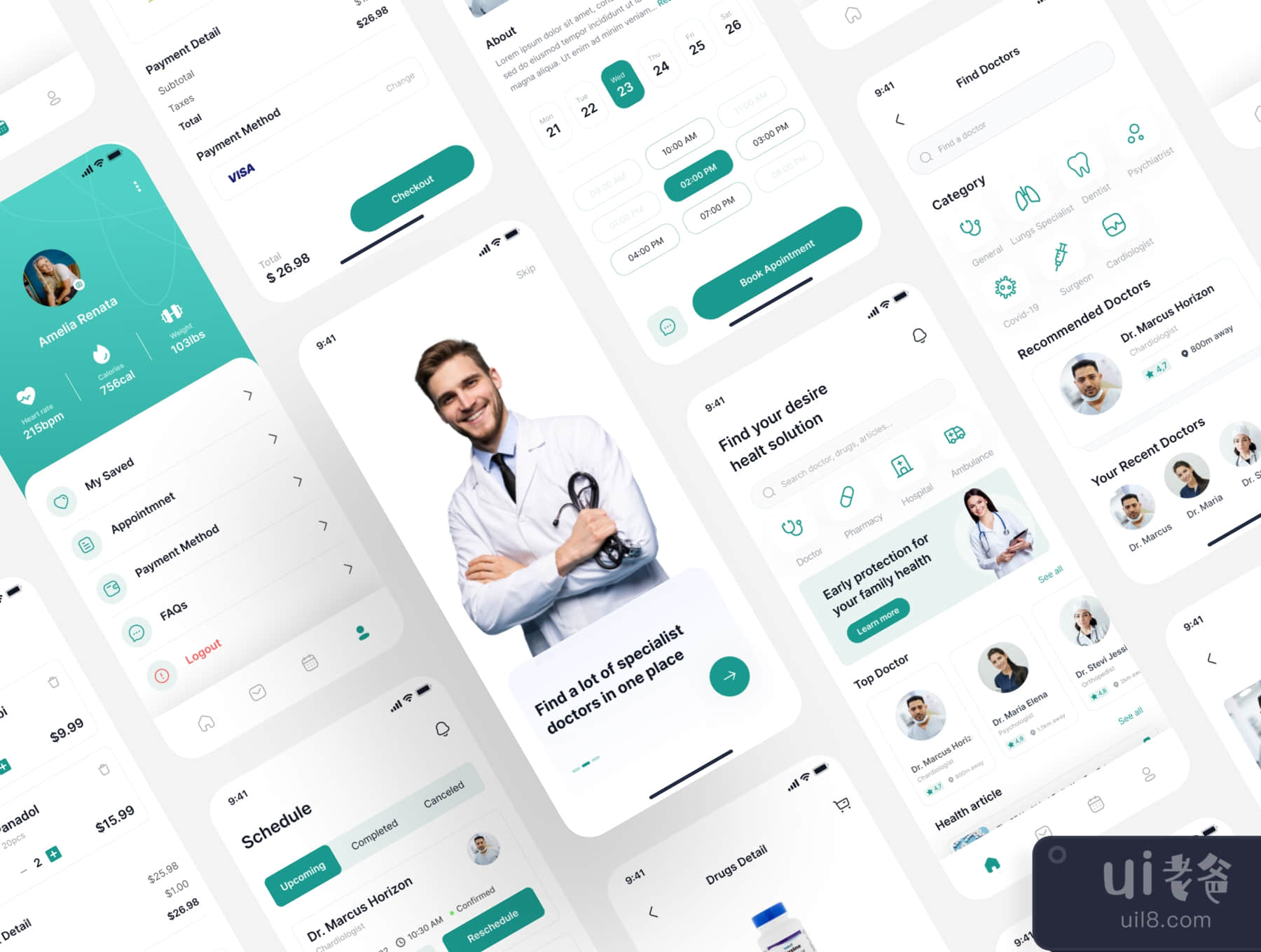 医务人员 - 医疗应用UI套件 (Medics - Medical App UI Kit)插图5