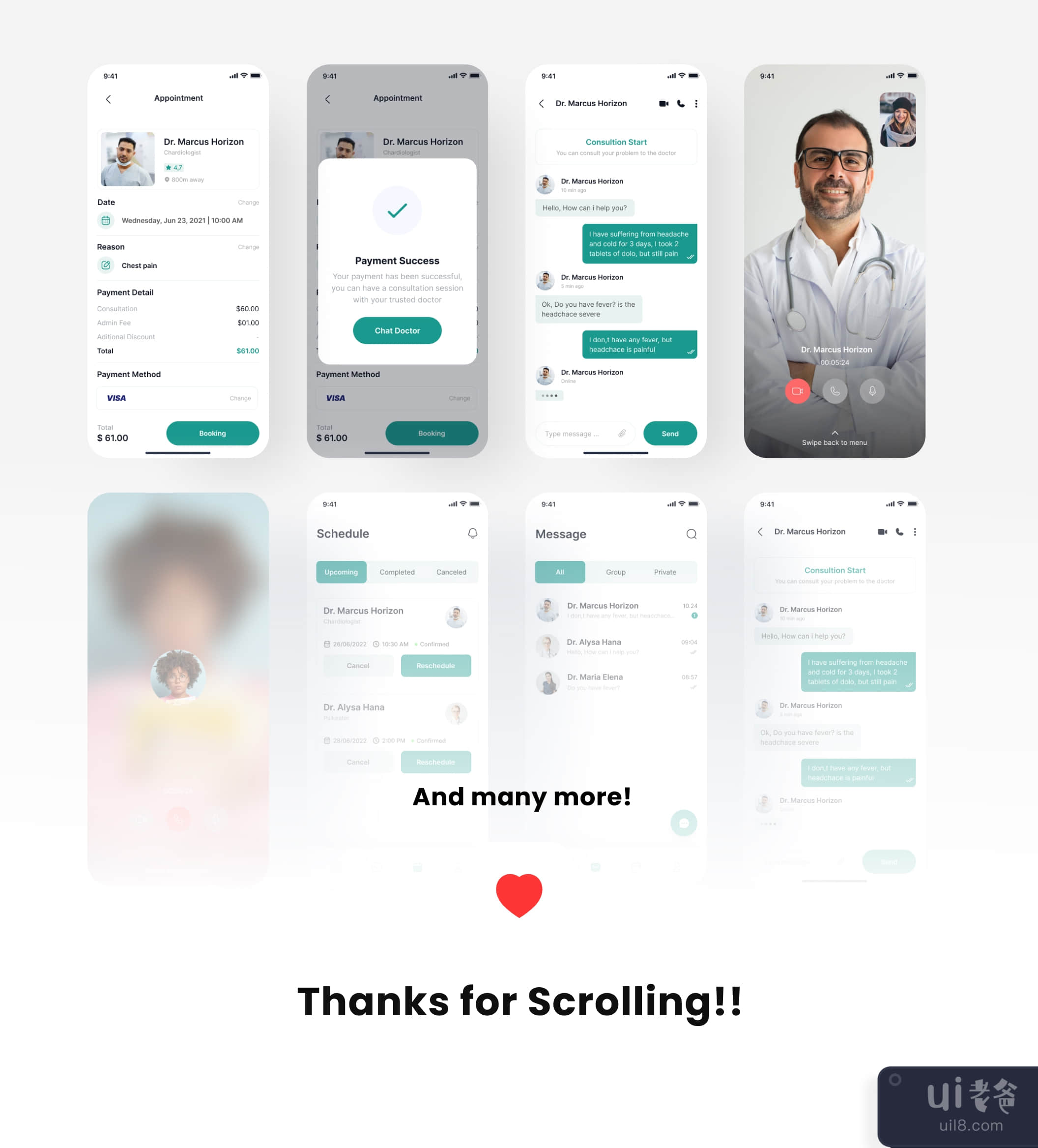 医务人员 - 医疗应用UI套件 (Medics - Medical App UI Kit)插图8