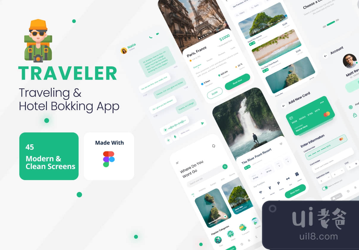 旅行者 - 旅行和酒店预订应用程序 (Traveler - Travelling And Hotel Booking App)插图7