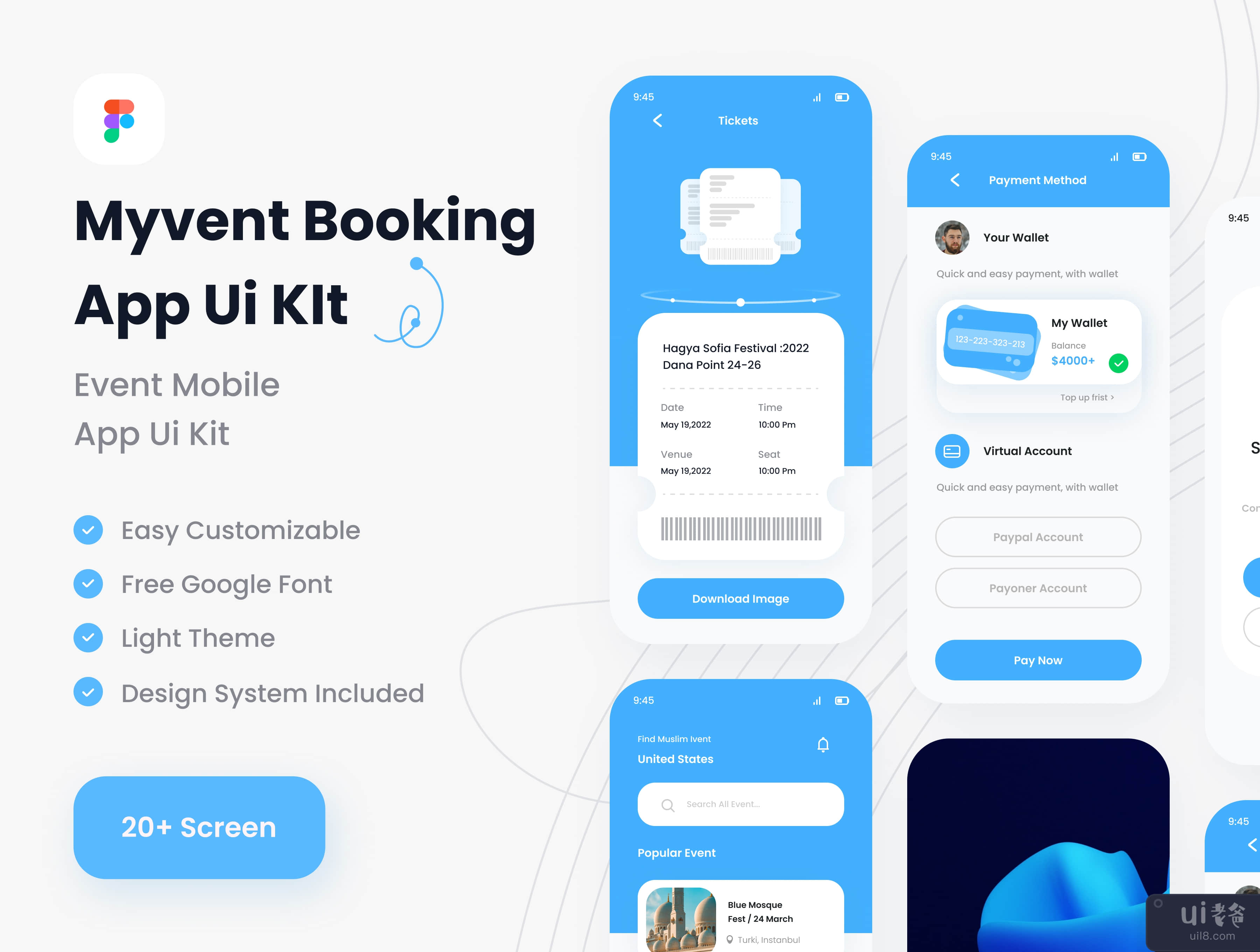 Myvent活动预订应用程序用户界面套件 (Myvent Event Booking App UI Kit)插图