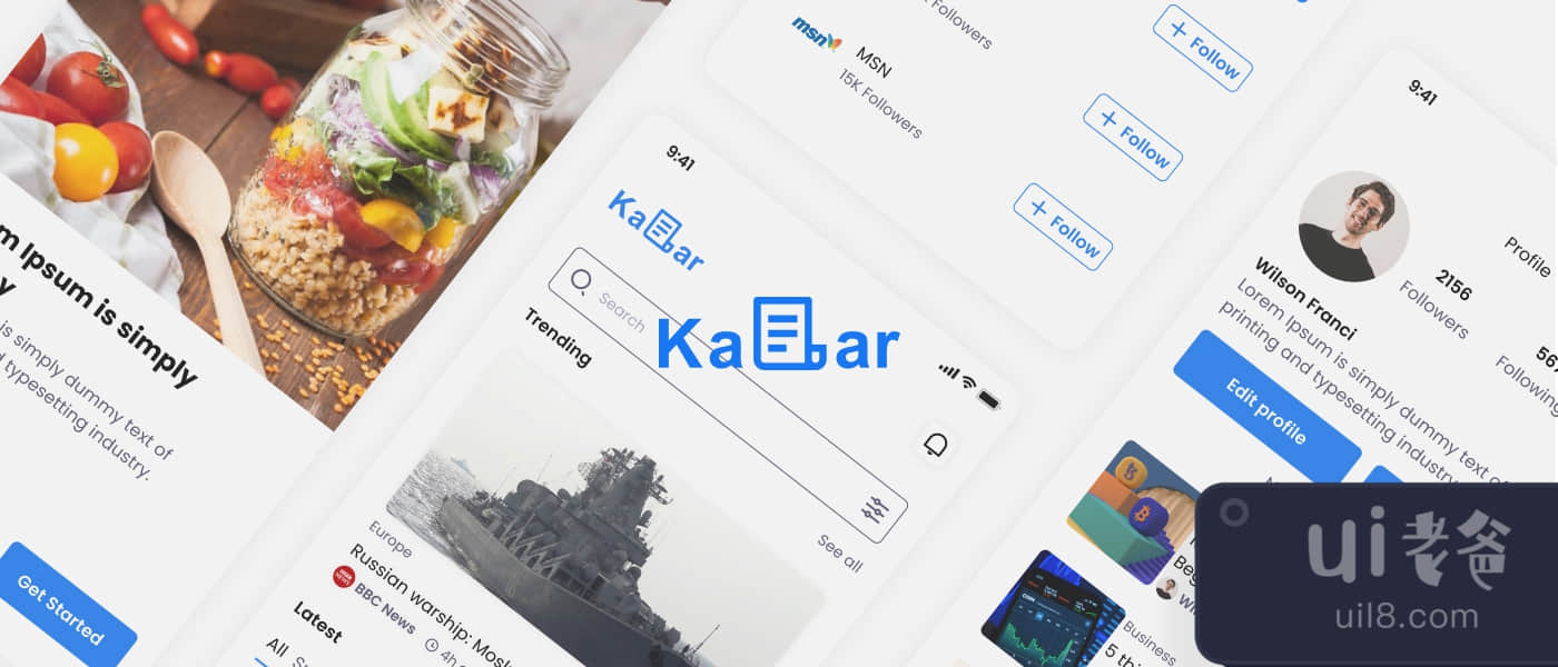 Kabar - 新闻应用UI工具包 (Kabar - News app UI Kit)插图6