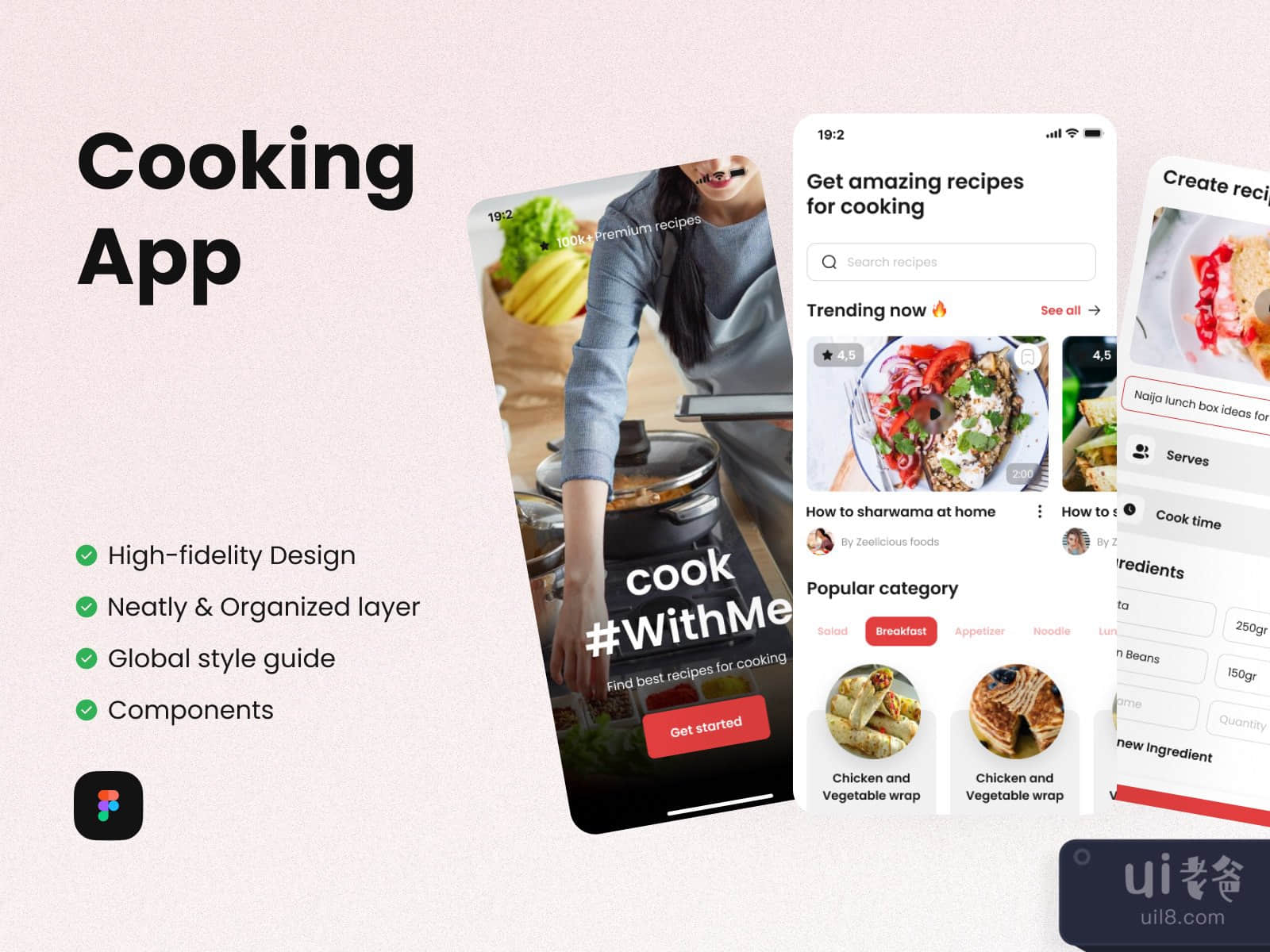 烹饪应用UI套件 (Cooking App UI Kit)插图2