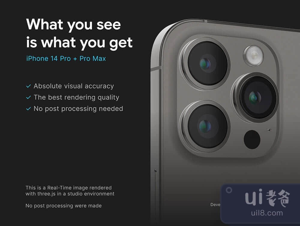 用于增强现实的iPhone 14 Pro和Pro Max 3D模型 (iPhone 14 Pro and Pro Max 3D model for Augmented Reality)插图4