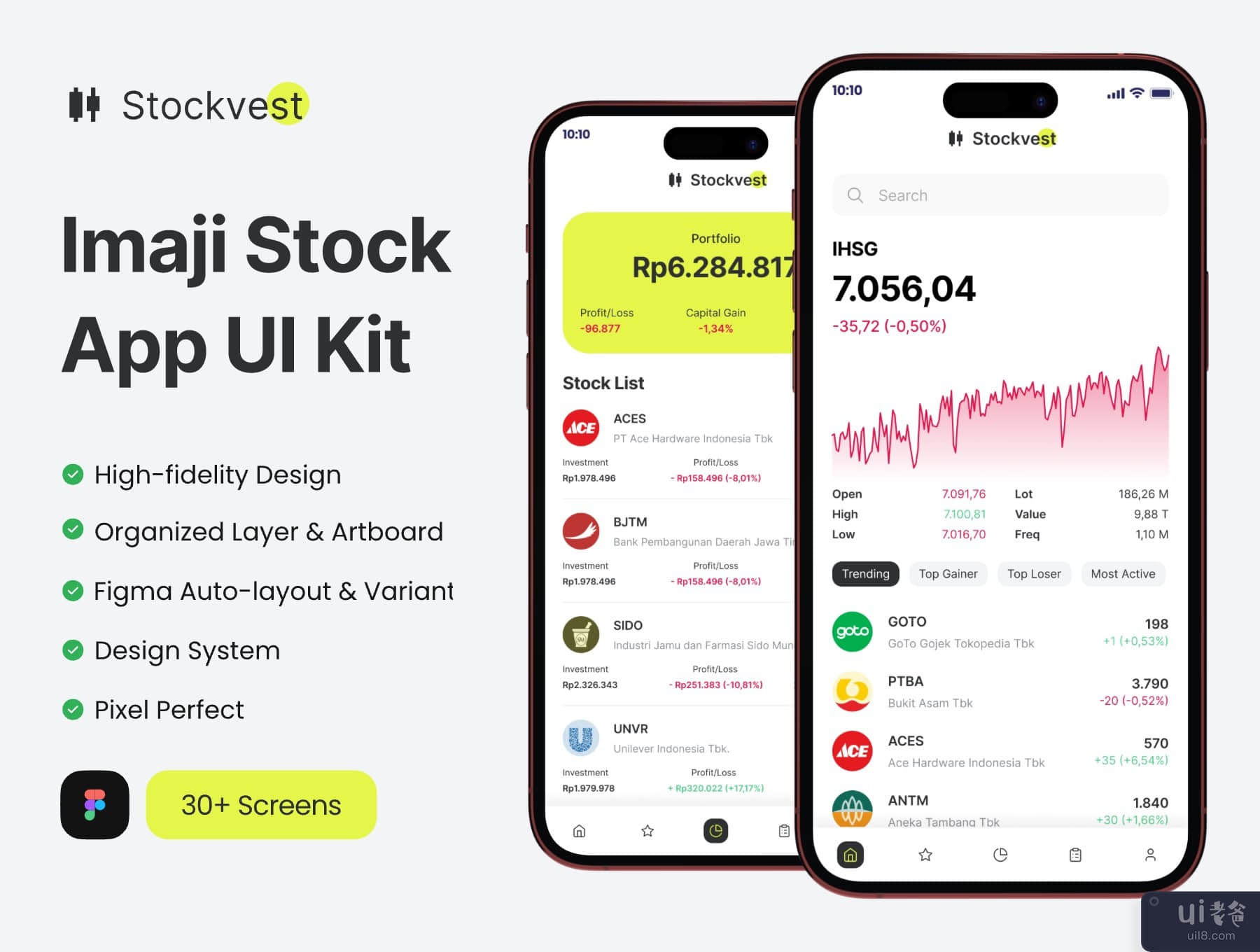 Stockvest - 股票应用程序移动 UI 工具包 (Stockvest - Stock App Mobile UI Kit)插图