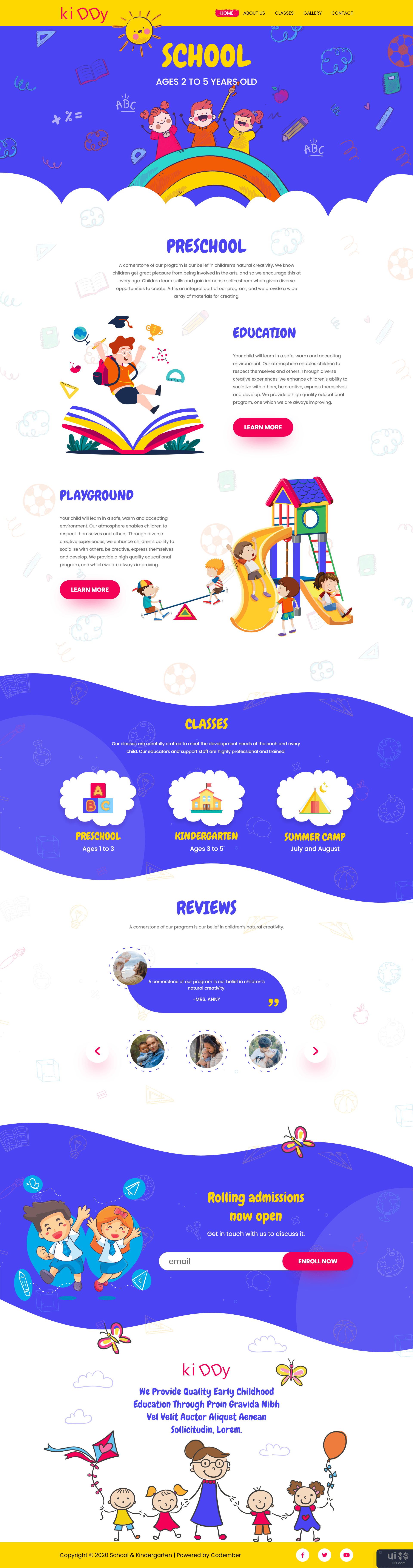 Kiddy-幼儿园网页界面设计(Kiddy-kindergarten Web UI Design)插图2