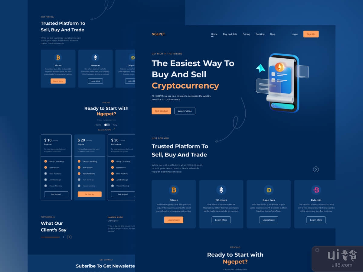 Cryptocurrency Landing Page Full Responsive