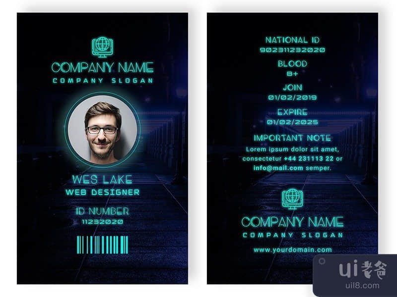 Glow ID Card Template