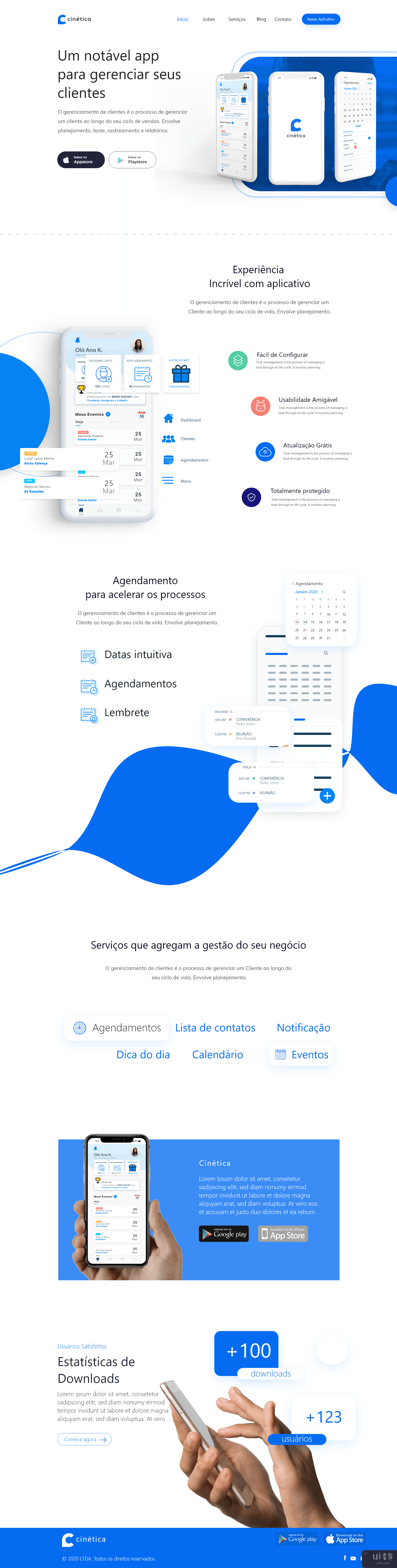 登陆页面应用程序 - 概念蓝(Landing Page App - Concept Blue)插图