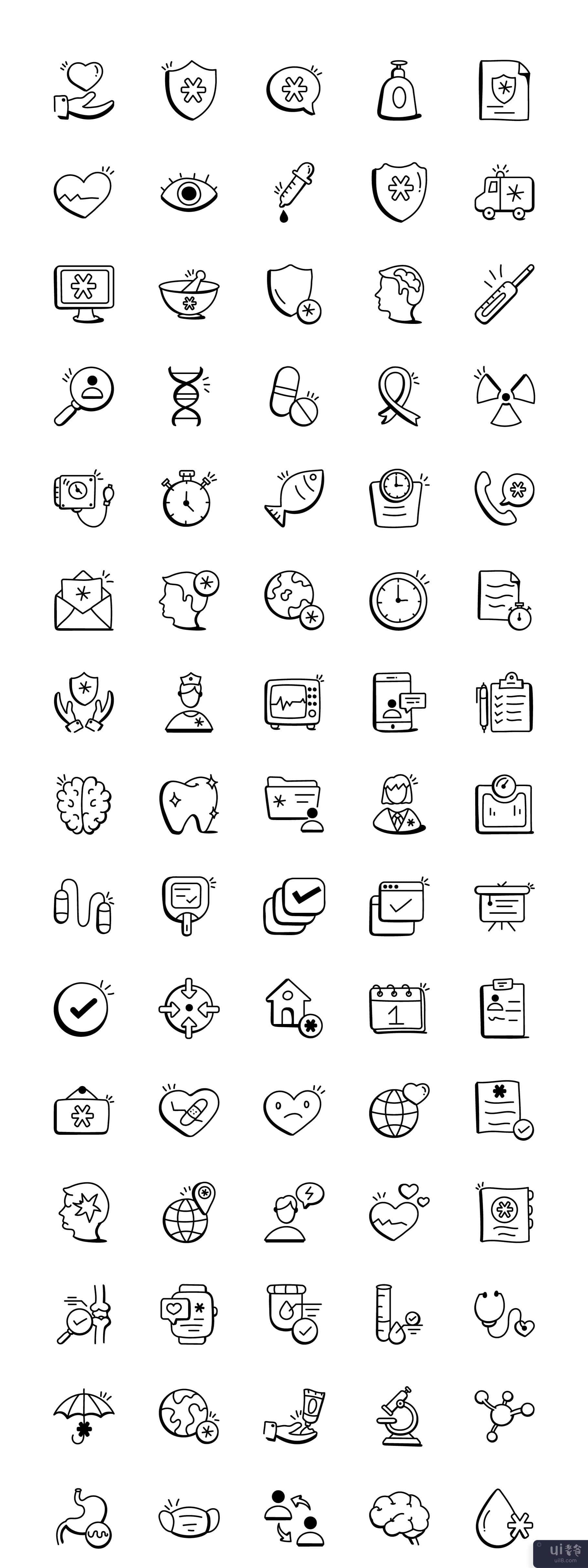 150 个医疗和保健图标(150 Medical and Healthcare Icons)插图1