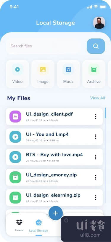 Dropbox UI 应用重新设计概念(Dropbox UI App Redesign Concept)插图