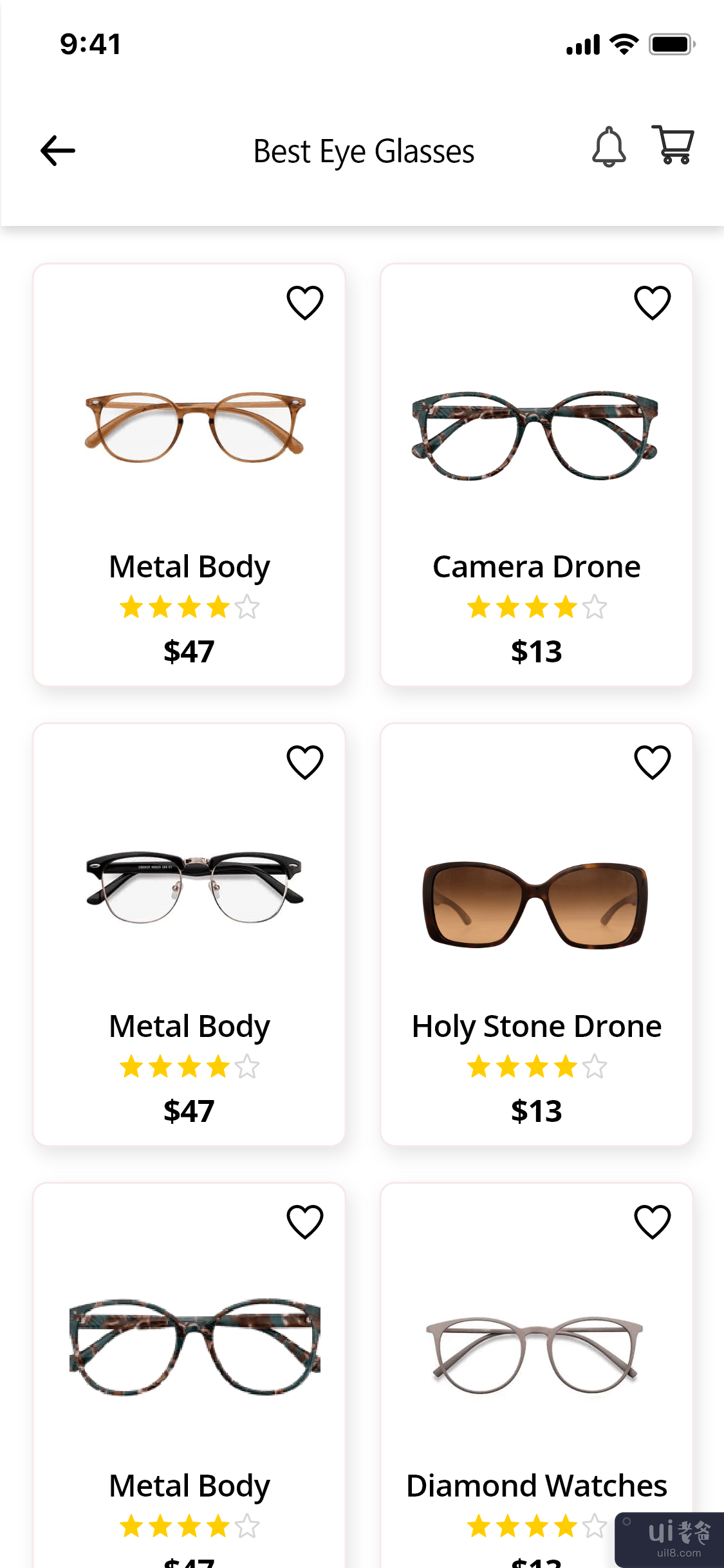 Eye Glass uikit - 电子商务移动商店(Eye Glass uikit - ECommerce Mobile shop)插图3