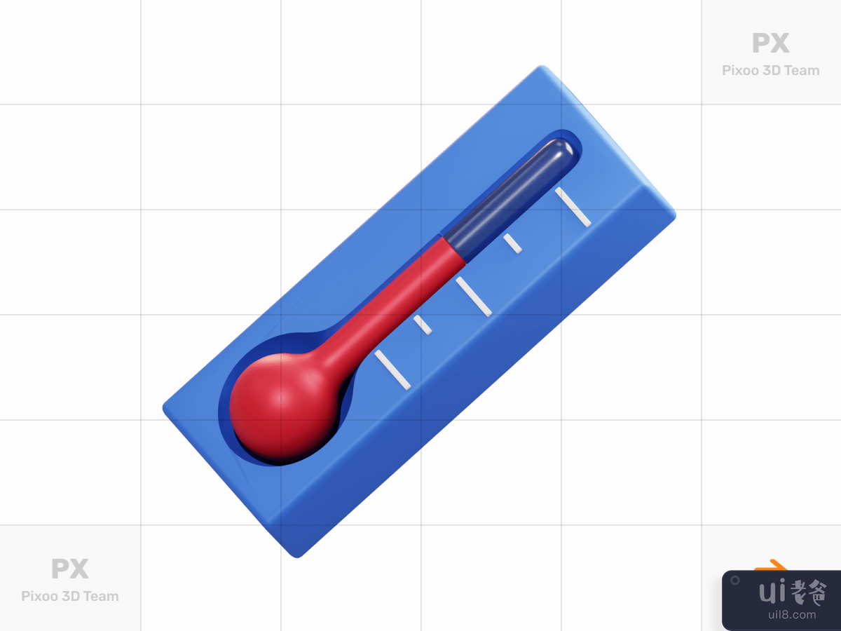 3D Medical Icons Pack - Thermometer