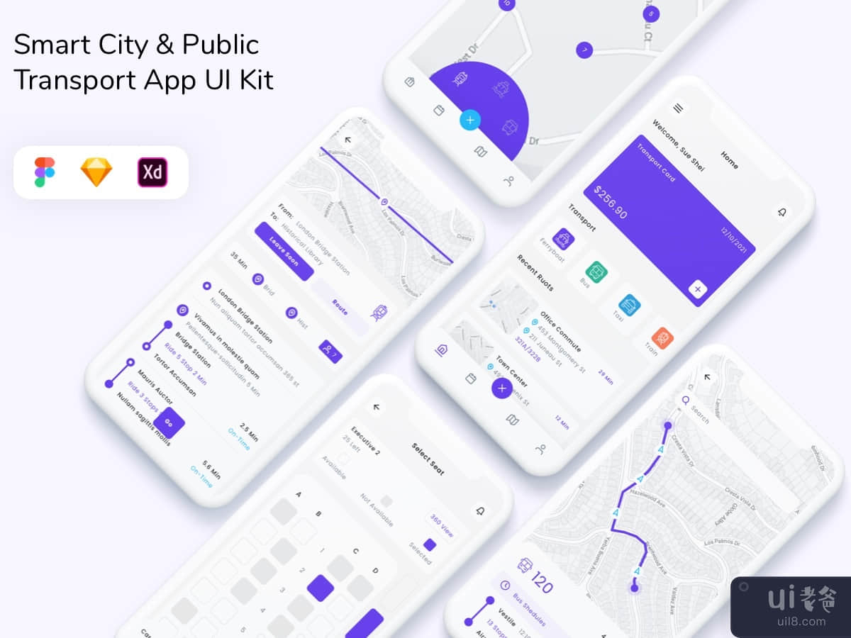 Smart City & Public Transport App UI Kit