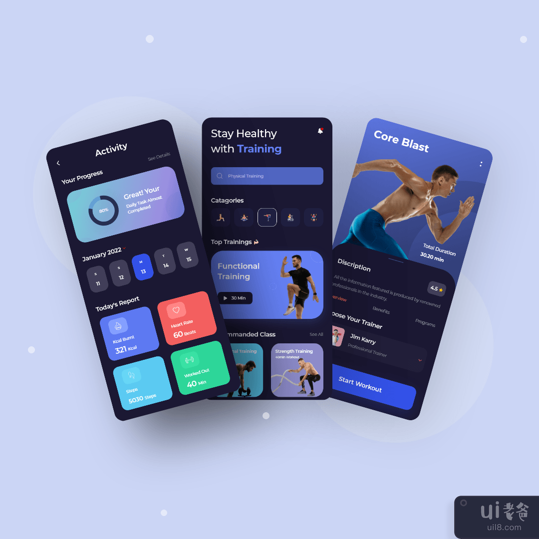 健身移动应用程序设计(Fitness Mobile Applications design)插图