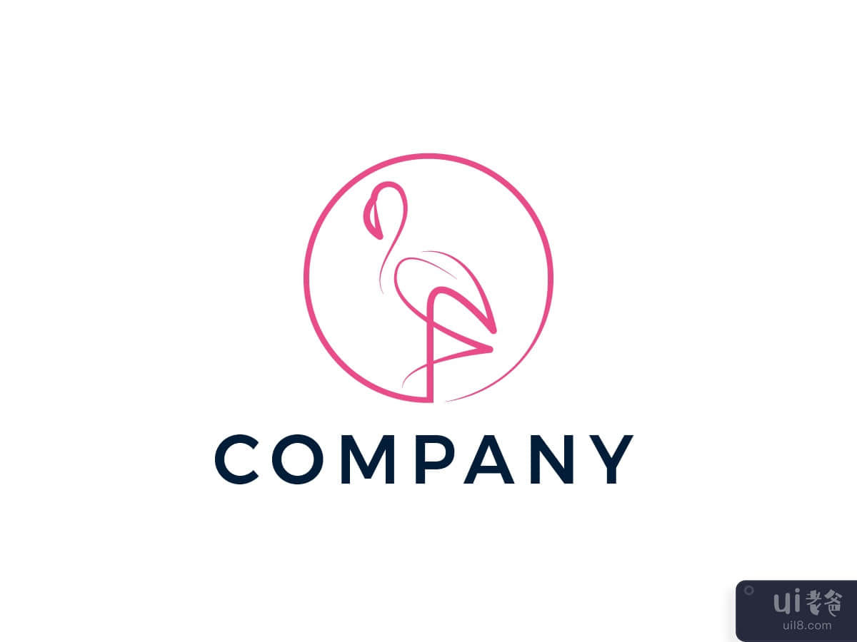 Circle Flamingo Logo Template