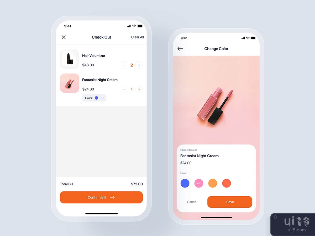Checkout - Beauty mobile UI concept