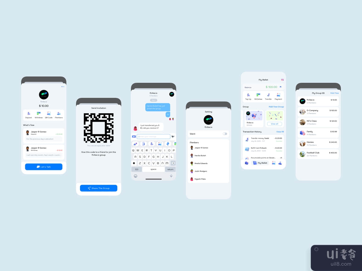 Add Group - Digital Wallet Mobile Ui kits	