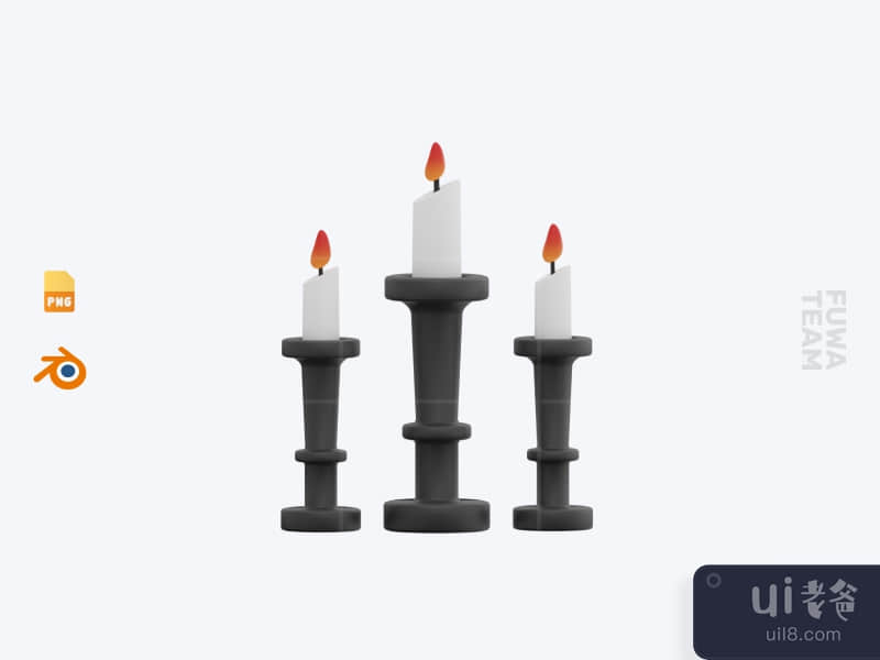 Candelabra - 3D Halloween Icon Pack (front)