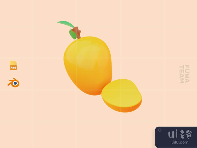 Cute 3D Fruit Illustration Pack - Mango