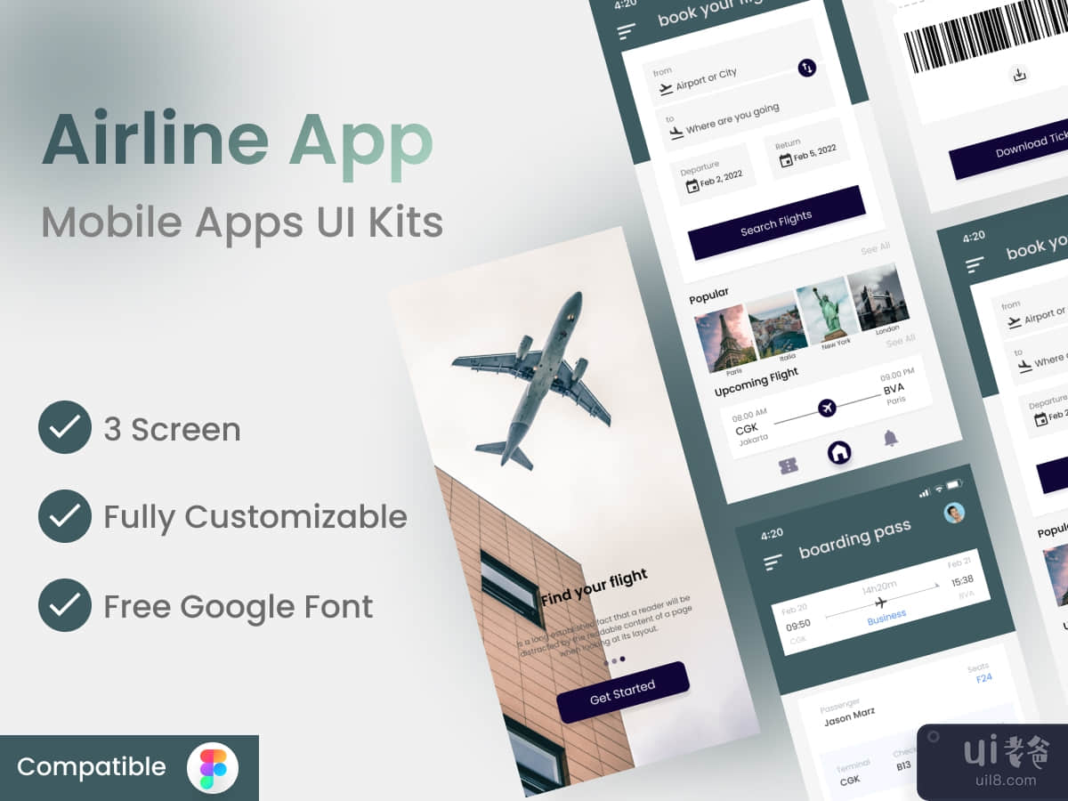 Airline App  UI Kits 