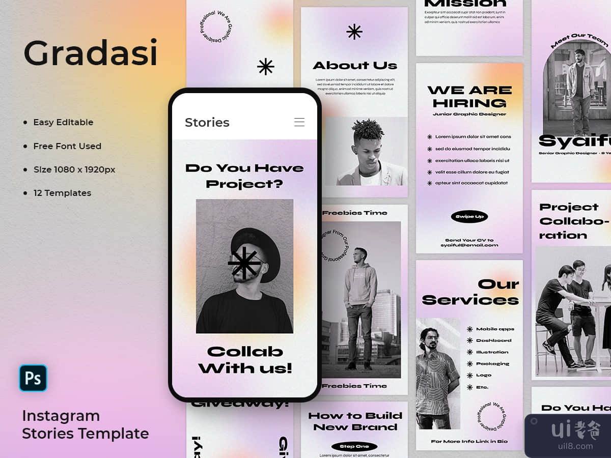 Gradasi - Graphic Designer Instagram Stories Template